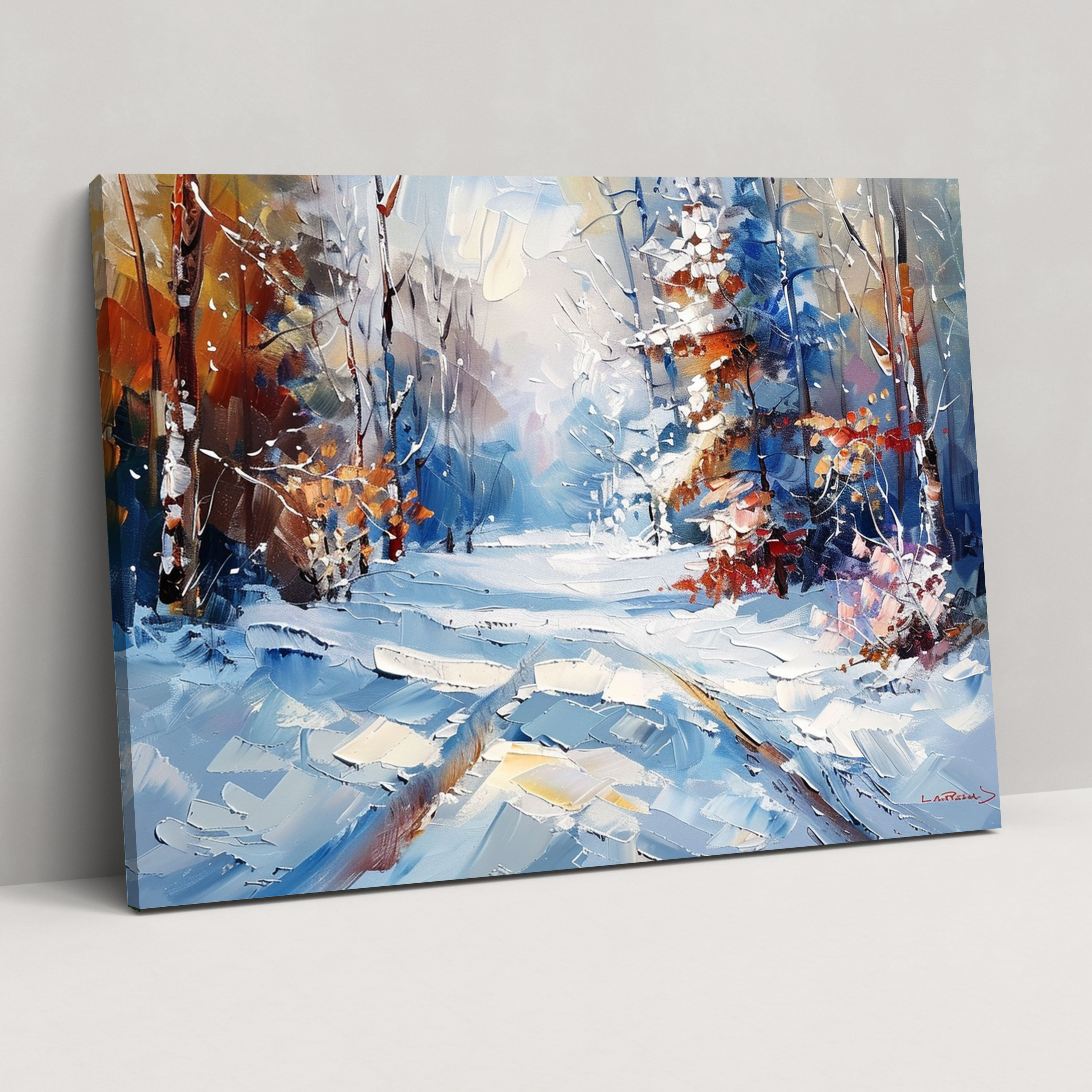 Winter Snowscape Leonid Afremov Canvas Print - Leonid Afremov, Canvas Wall Art, Wall Decoration, Canvas