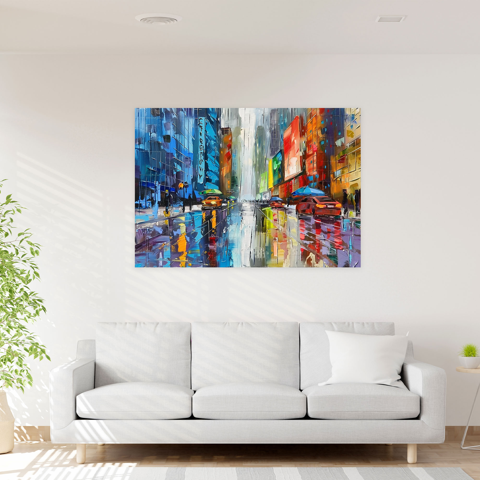 Leonid Afremov Wall Art - Colorful Cityscape Rainy Day - Leonid Afremov, Wall Decoration, Wall Art, Home Decoration