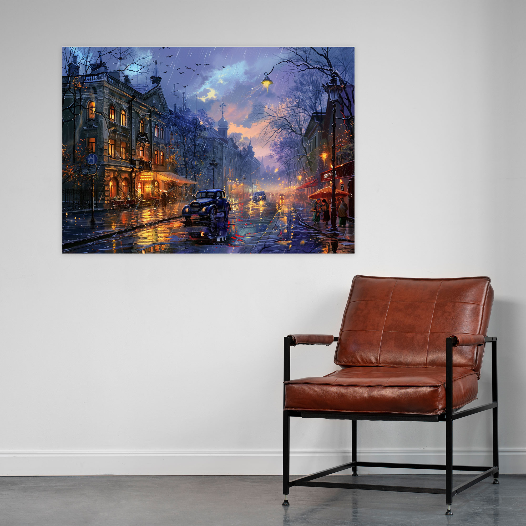 Leonid Afremov Canvas Print - Enchanting Street Rainy Evening - Leonid Afremov, Wall Art, Home Decoration, Wall Decoration