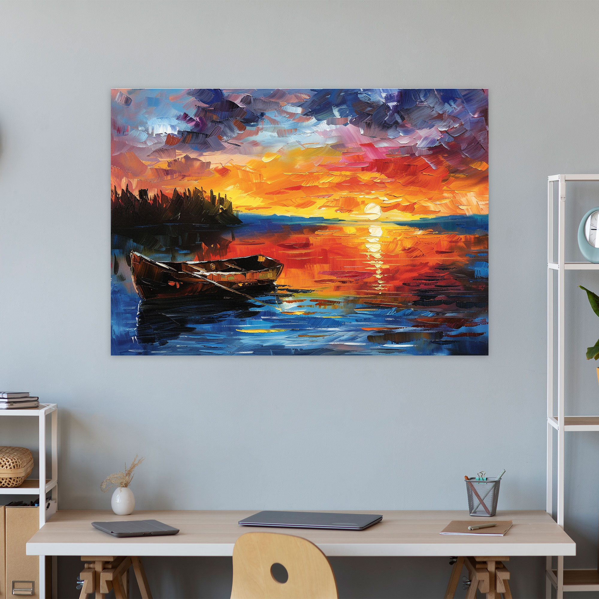 Sunset Lake Leonid Afremov Canvas Print - Leonid Afremov, Canvas Print, Canvas Wall Art, Canvas