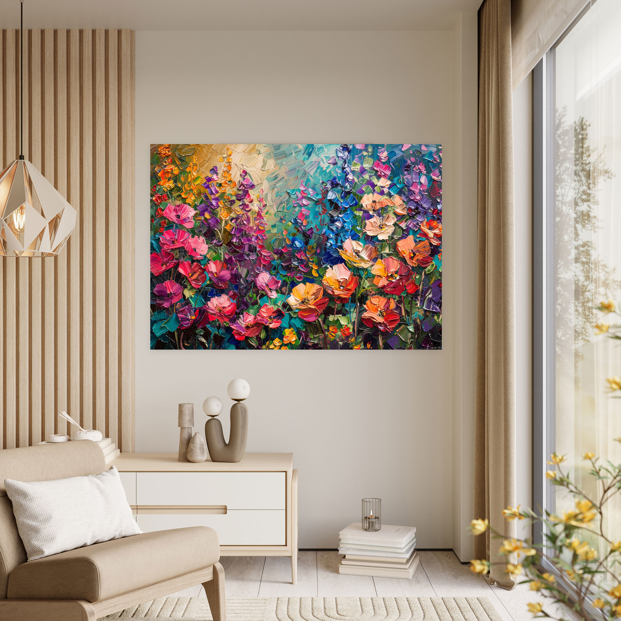 Leonid Afremov Floral Garden Canvas Wall Art - Leonid Afremov, Canvas Print, Wall Art, Canvas Wall Art