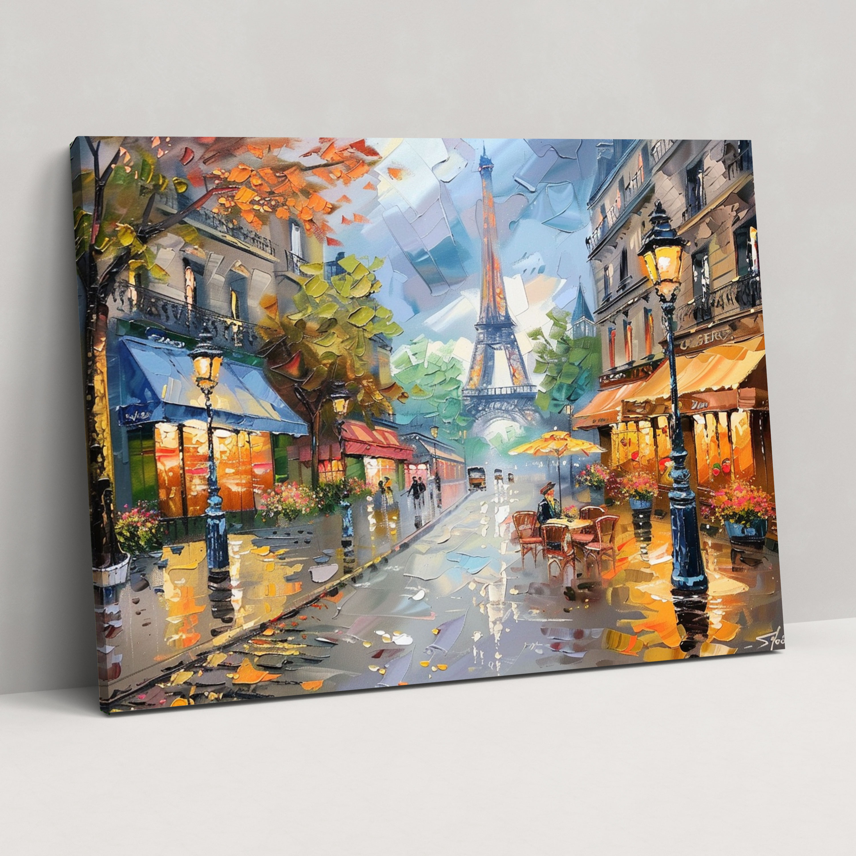 Parisian Street Leonid Afremov Wall Art - Leonid Afremov, Leonid Afremov, Canvas Print, Home Decoration