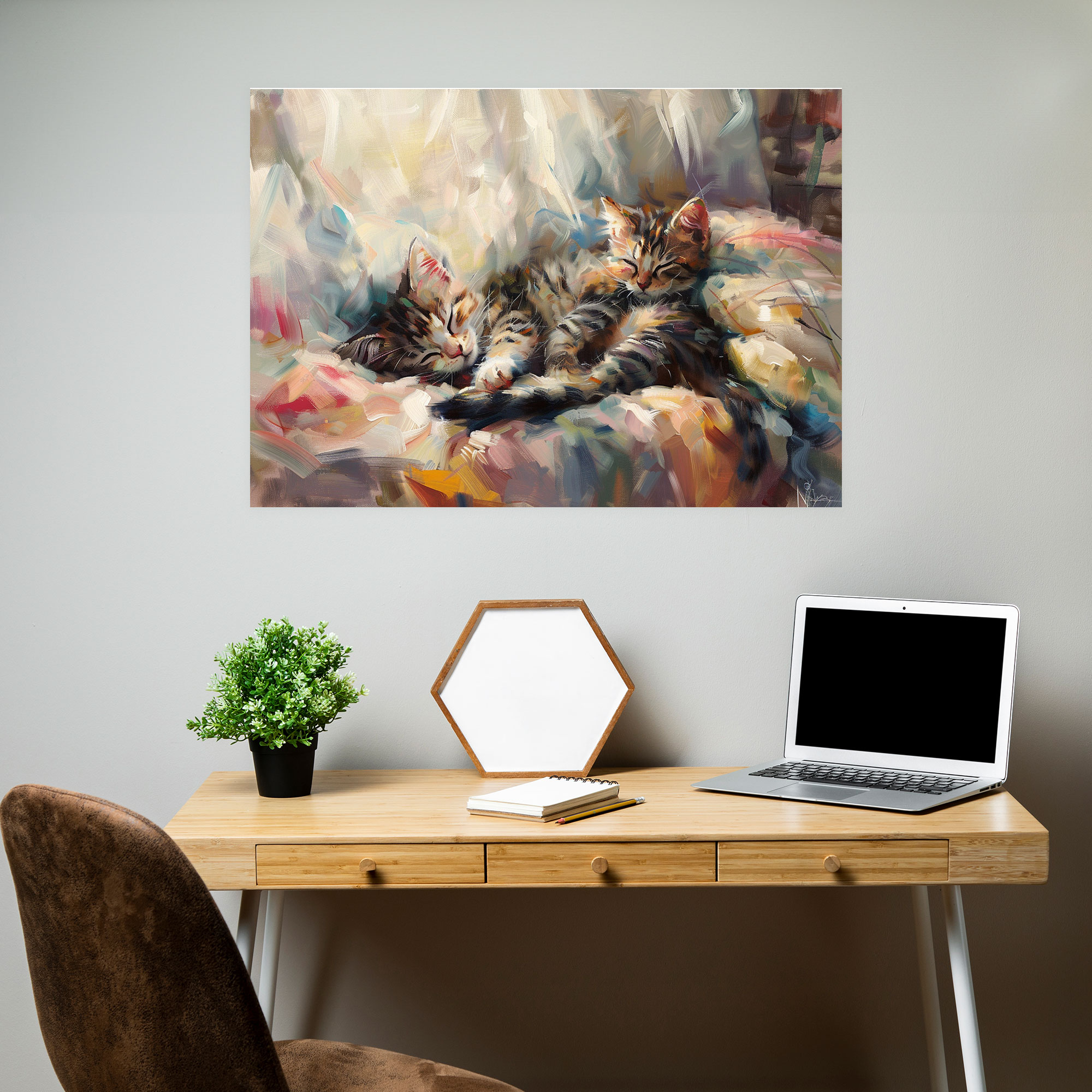 Cuddly Cats Leonid Afremov Wall Decoration Canvas Print - Leonid Afremov, Canvas Print, Canvas, Wall Art