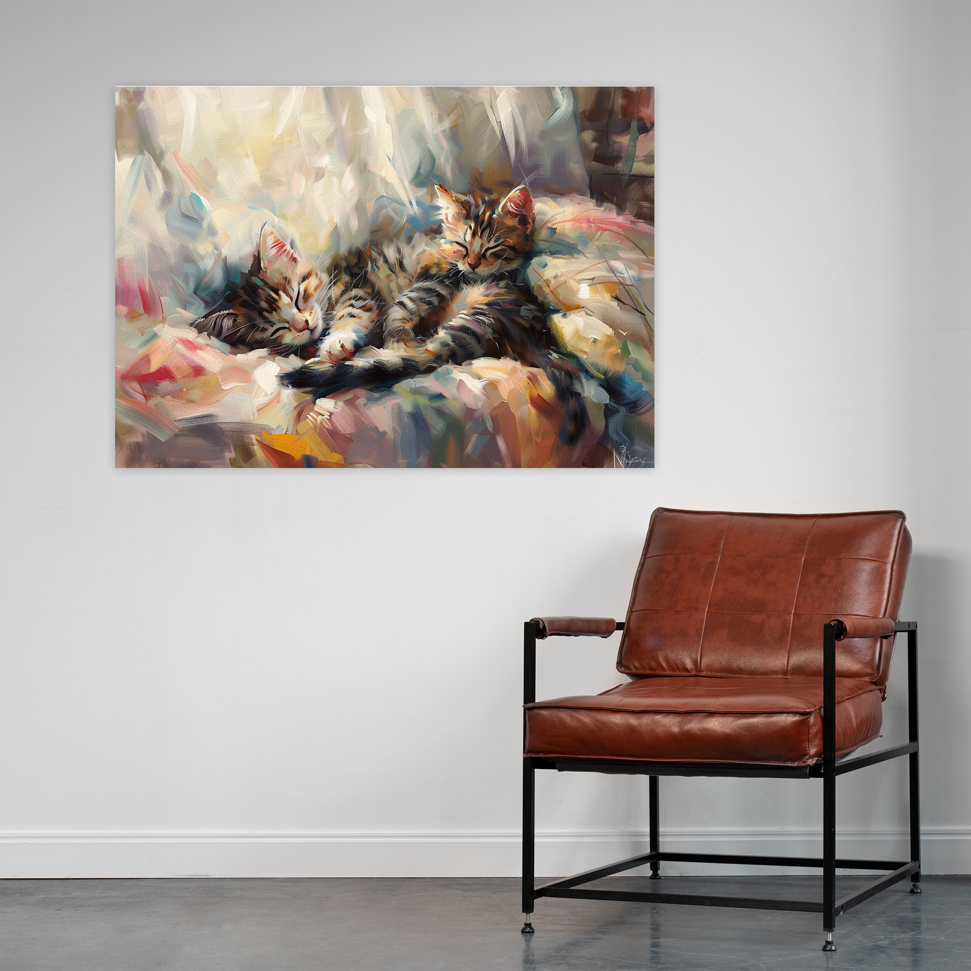 Cuddly Cats Leonid Afremov Wall Decoration Canvas Print - Leonid Afremov, Canvas Print, Canvas, Wall Art