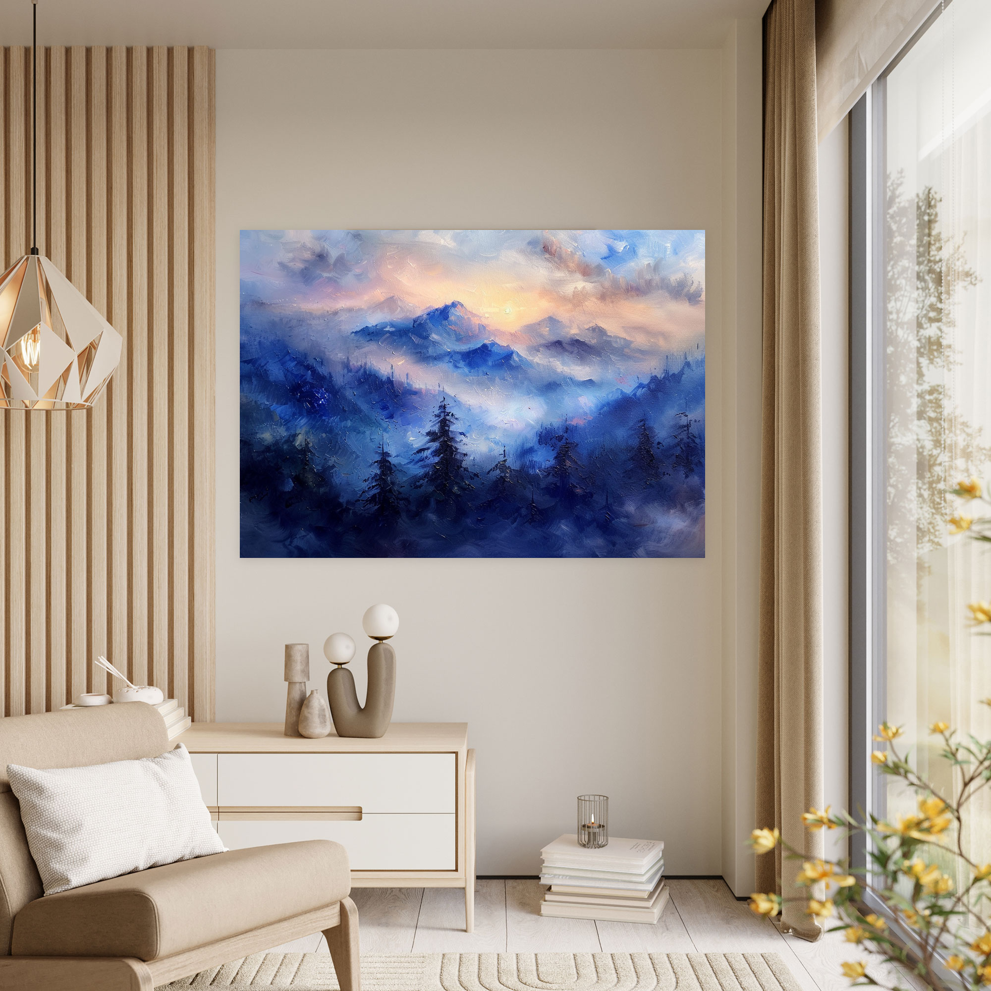 Mountain Landscape Leonid Afremov Canvas Print Wall Art - Leonid Afremov, Canvas Wall Art, Leonid Afremov, Wall Decoration