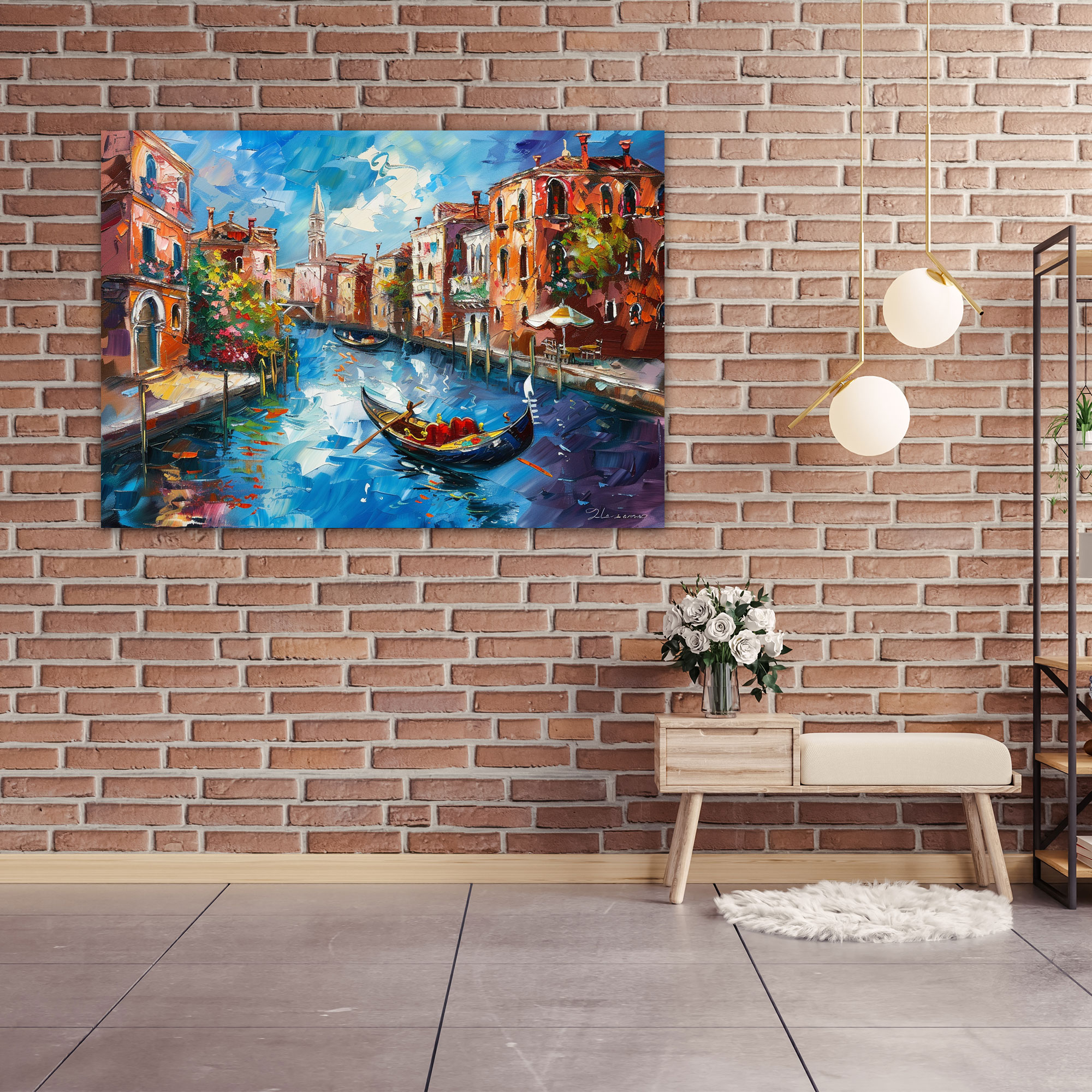 Venice Canal Leonid Afremov Wall Decoration - Leonid Afremov, Canvas Wall Art, Wall Decoration, Wall Art