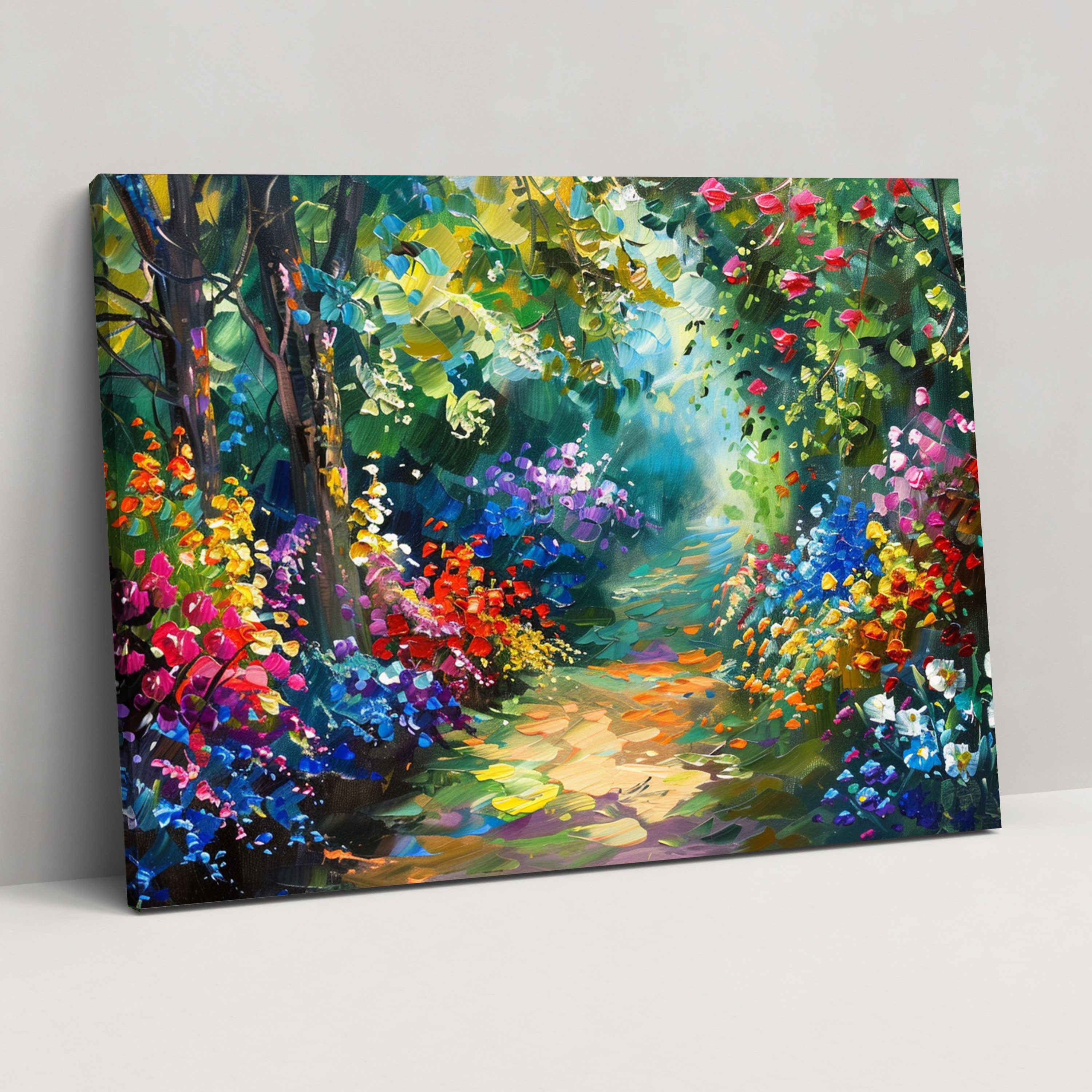 Floral Garden Leonid Afremov Canvas Print - Leonid Afremov, Canvas Print, Wall Decoration, Home Decoration