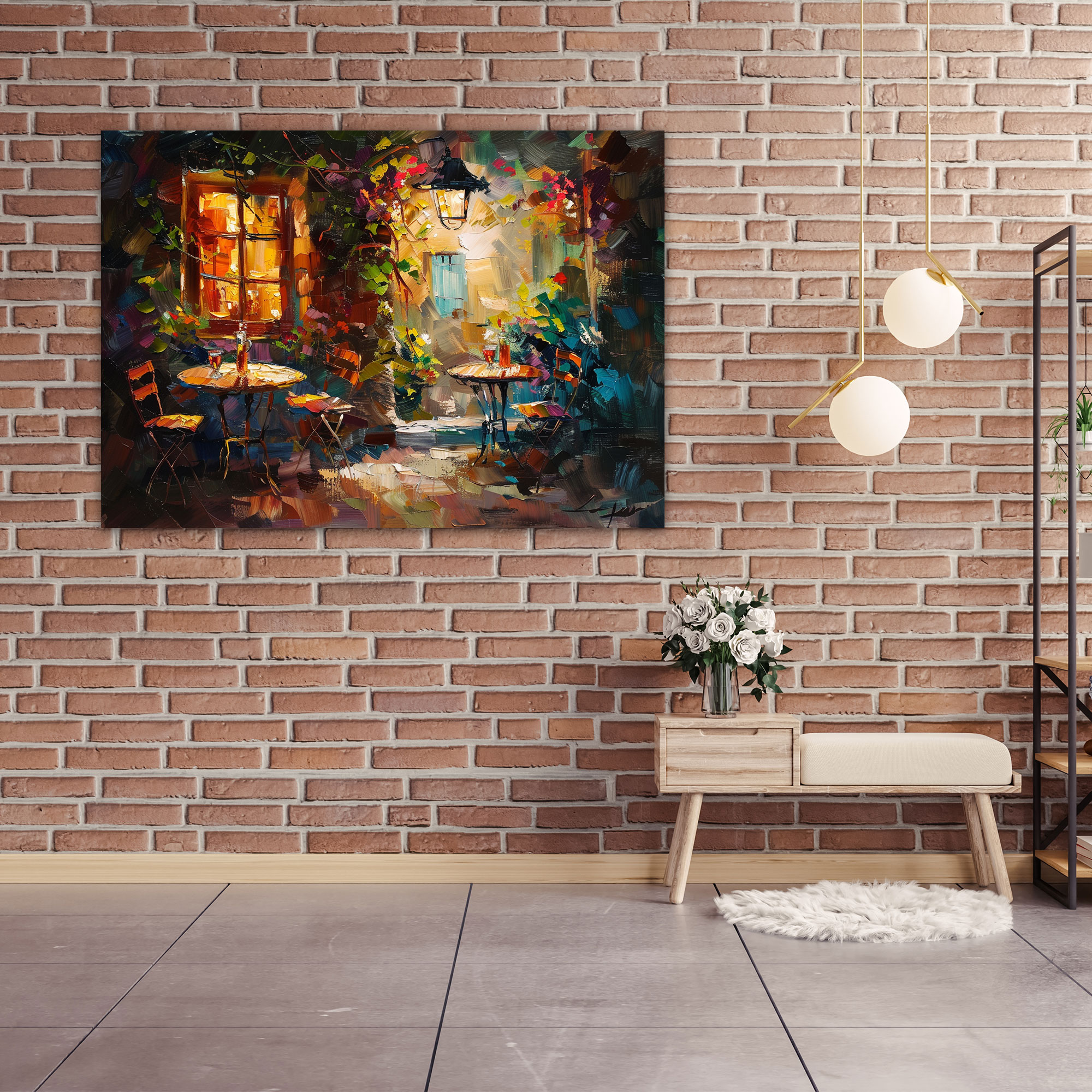 Cozy Café Leonid Afremov Wall Art - Leonid Afremov, Canvas, Canvas Wall Art, Wall Decoration