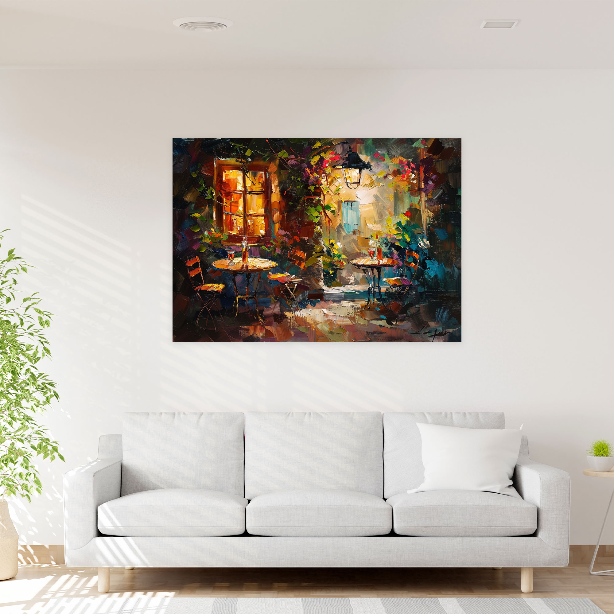 Cozy Café Leonid Afremov Wall Art - Leonid Afremov, Canvas, Canvas Wall Art, Wall Decoration