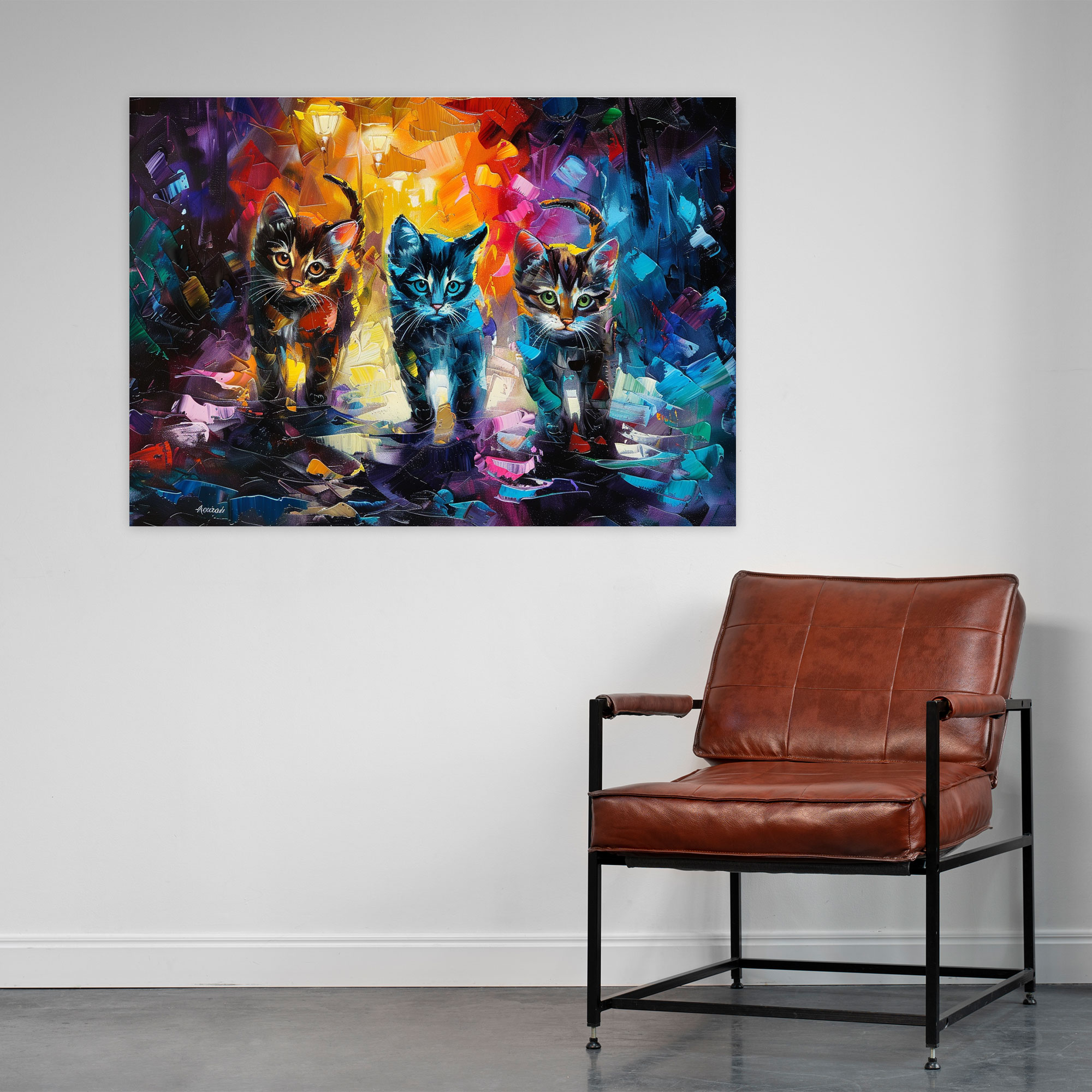 Playful Cats Leonid Afremov Canvas Print - Leonid Afremov, Canvas Print, Home Decoration, Wall Art