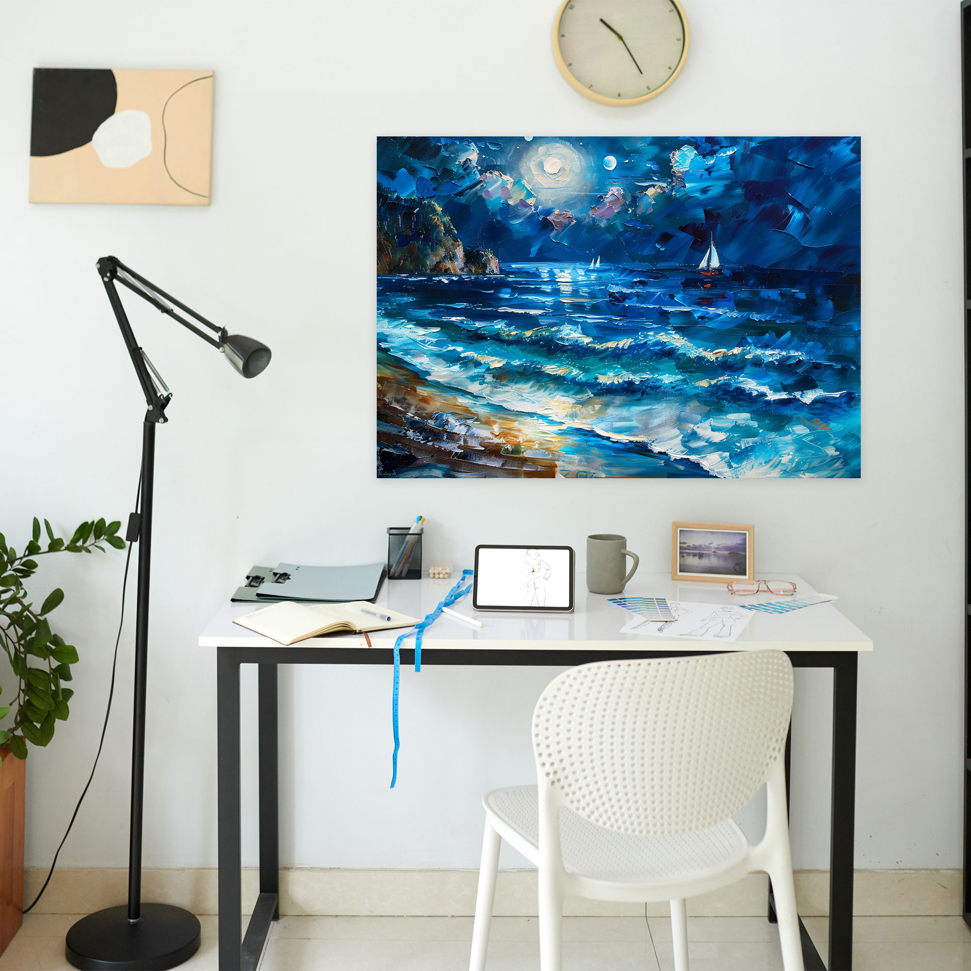 Leonid Afremov Moonlit Seascape Wall Decoration - Leonid Afremov, Leonid Afremov, Wall Art, Wall Decoration
