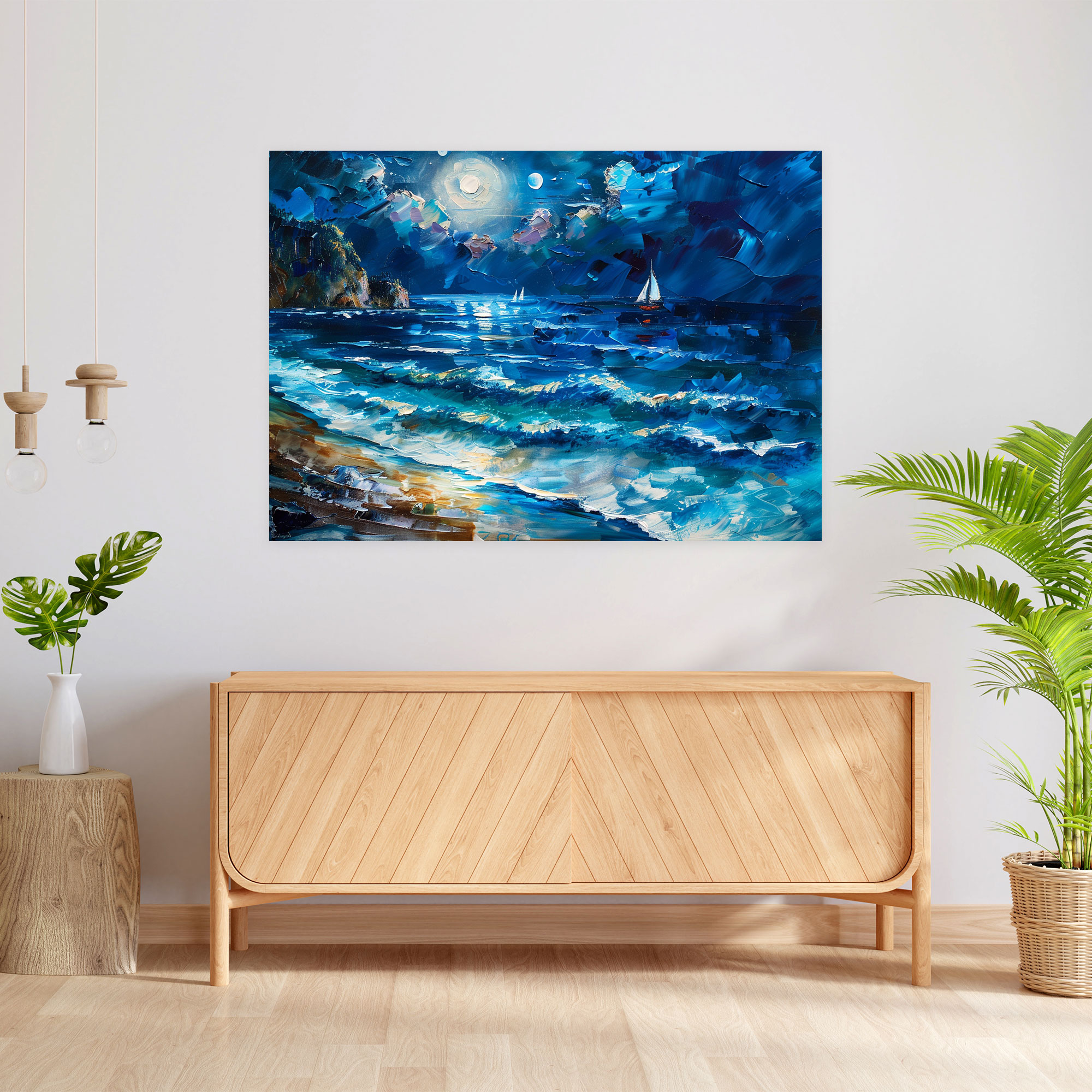 Leonid Afremov Moonlit Seascape Wall Decoration - Leonid Afremov, Leonid Afremov, Wall Art, Wall Decoration