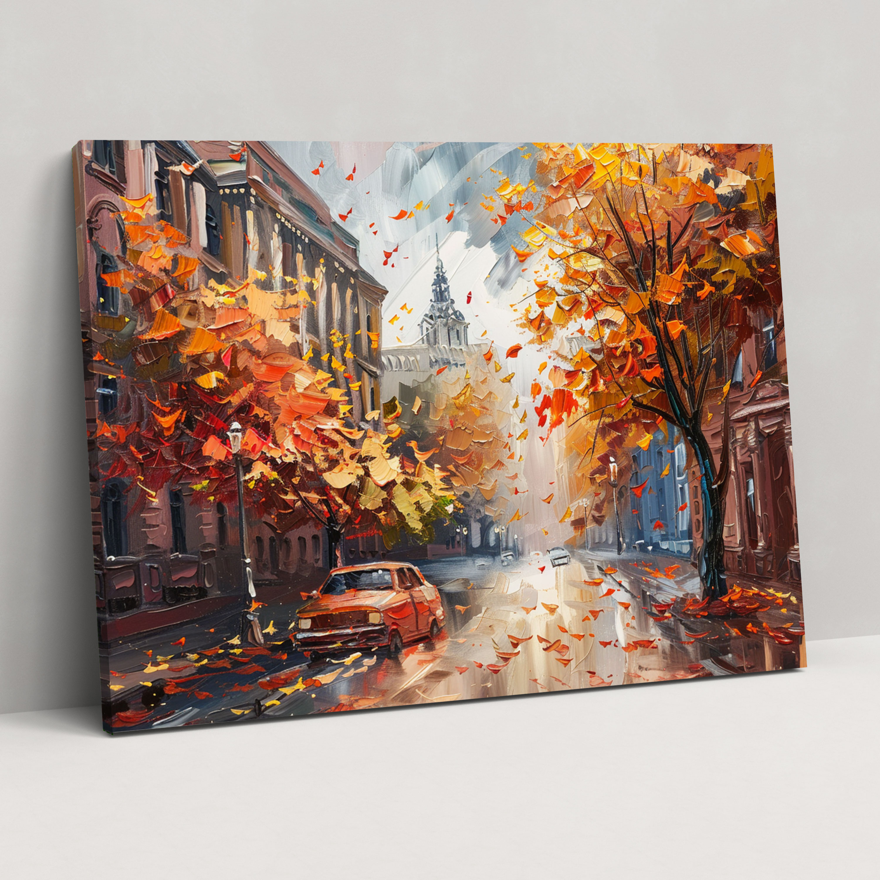 Leonid Afremov Autumn City Street Wall Art - Leonid Afremov, Leonid Afremov, Wall Art, Wall Decoration