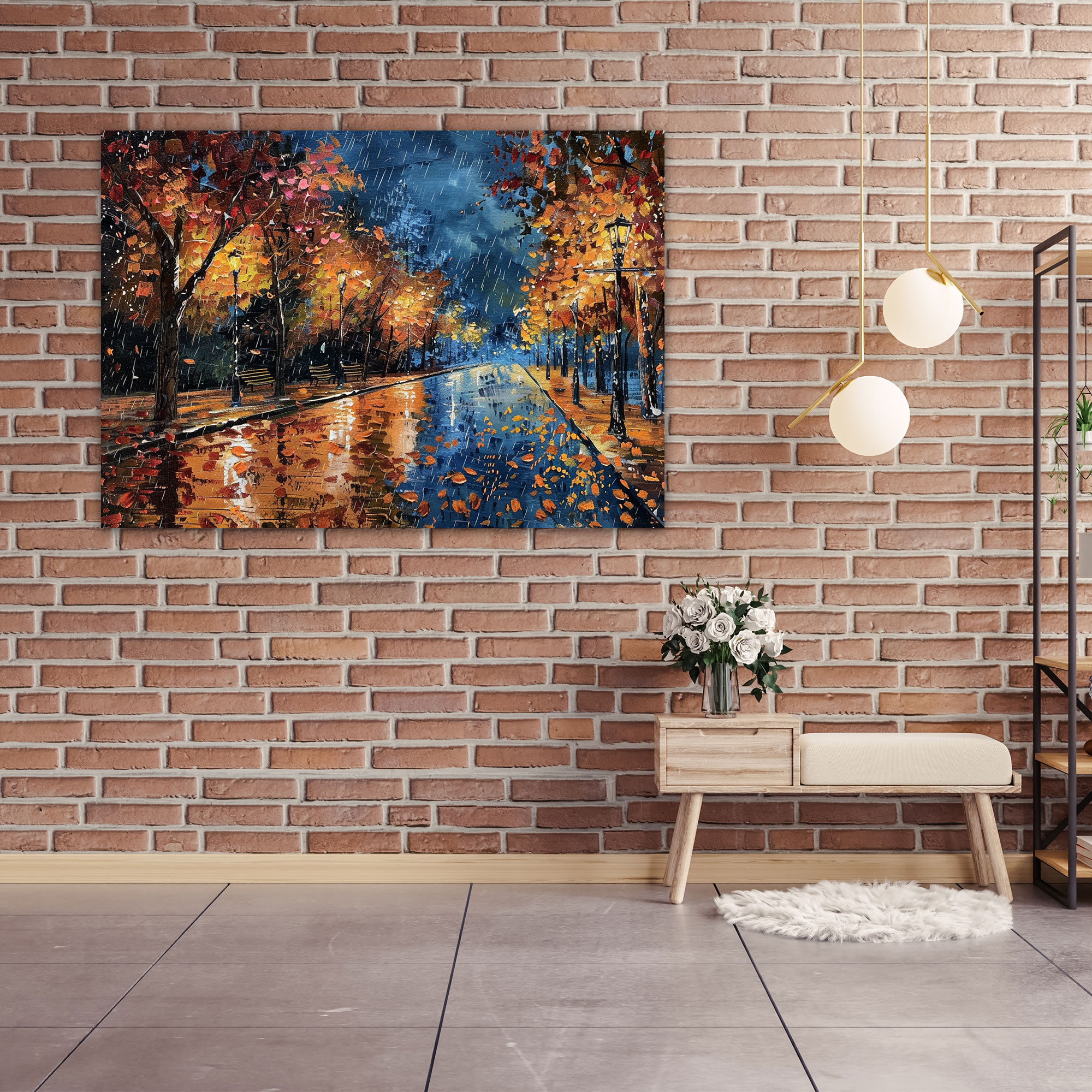 Leonid Afremov Rainy Night Street Wall Art - Leonid Afremov, Canvas Wall Art, Home Decoration, Canvas
