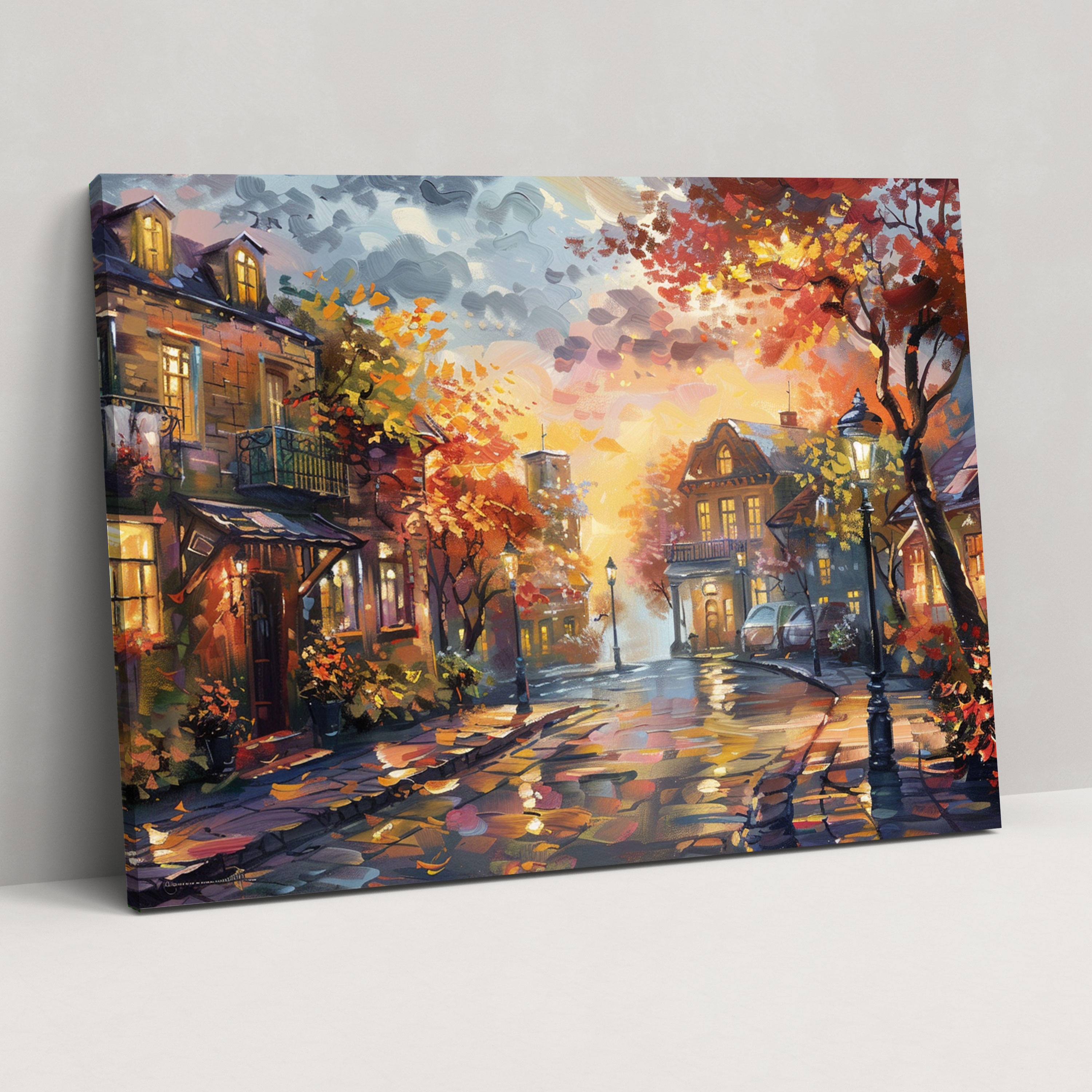 Leonid Afremov Village Sunset Canvas Print - Leonid Afremov, Canvas Print, Canvas Wall Art, Canvas