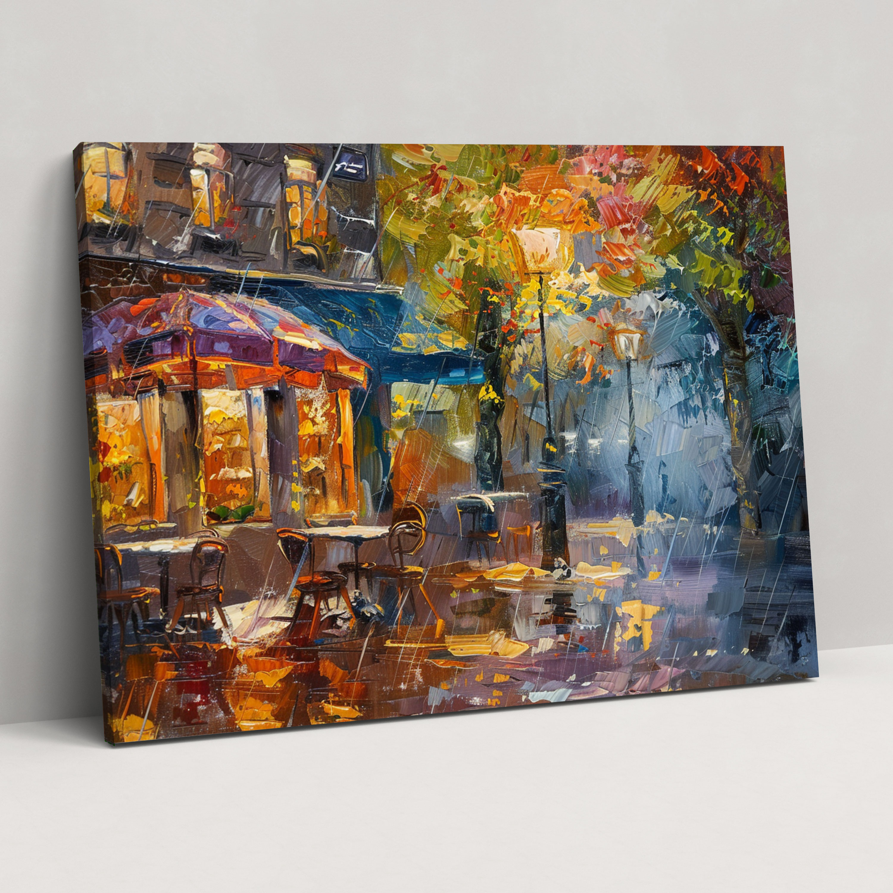 Cozy Cafe Leonid Afremov Wall Art - Leonid Afremov, Wall Decoration, Canvas, Canvas Wall Art