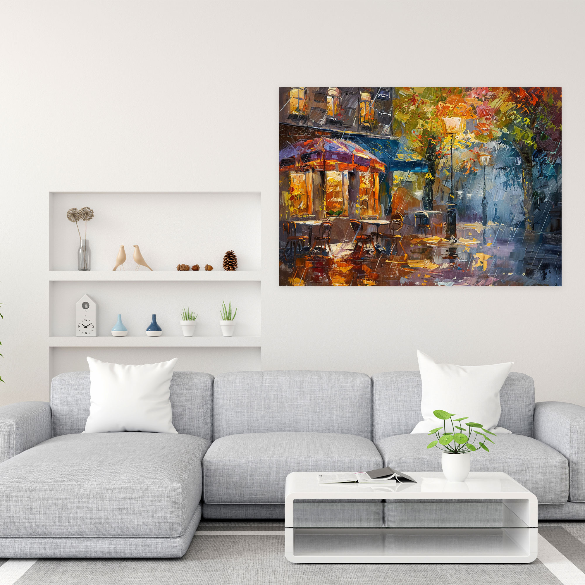 Cozy Cafe Leonid Afremov Wall Art - Leonid Afremov, Wall Decoration, Canvas, Canvas Wall Art