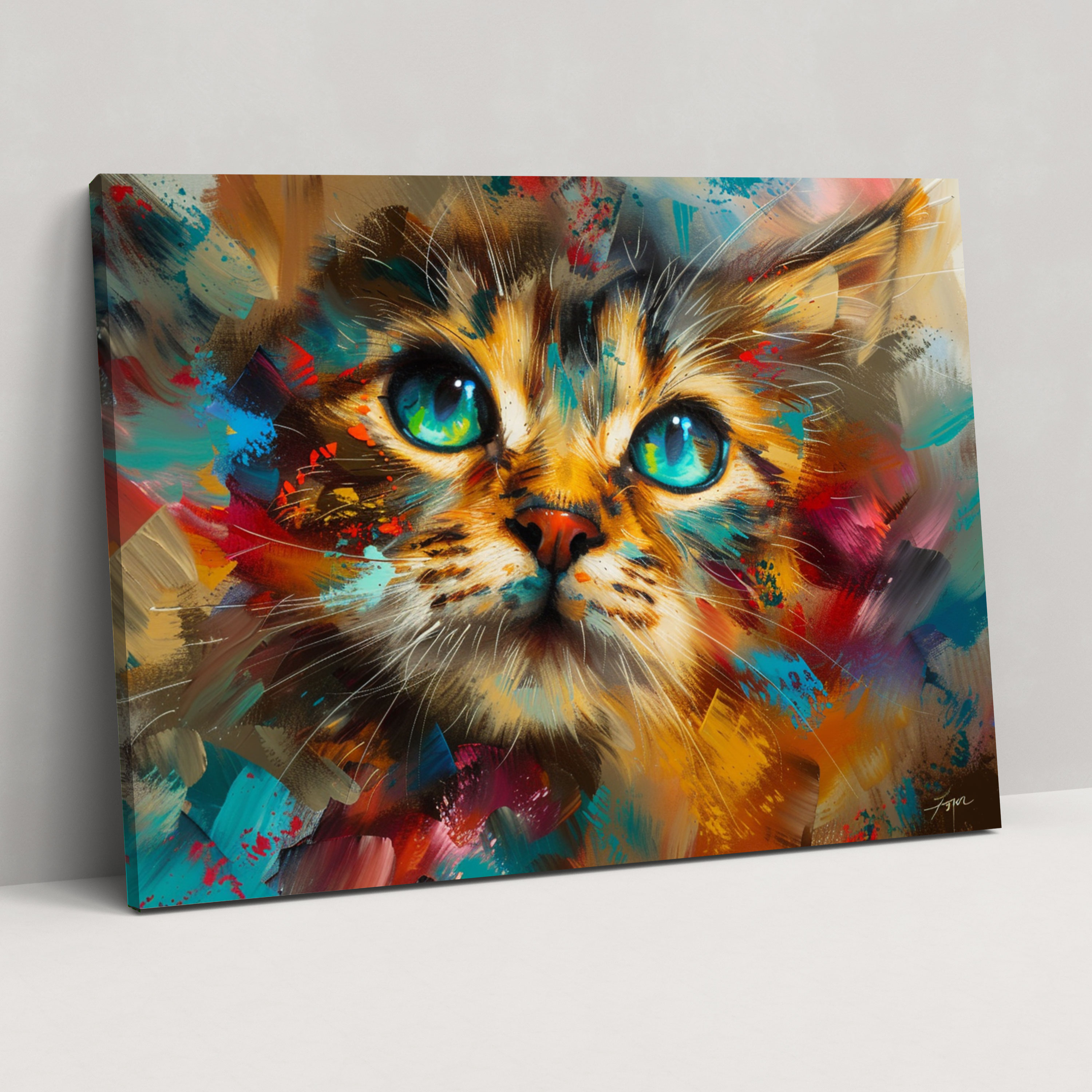 Leonid Afremov Cat Canvas Print - Leonid Afremov, Canvas Print, Canvas Wall Art, Canvas