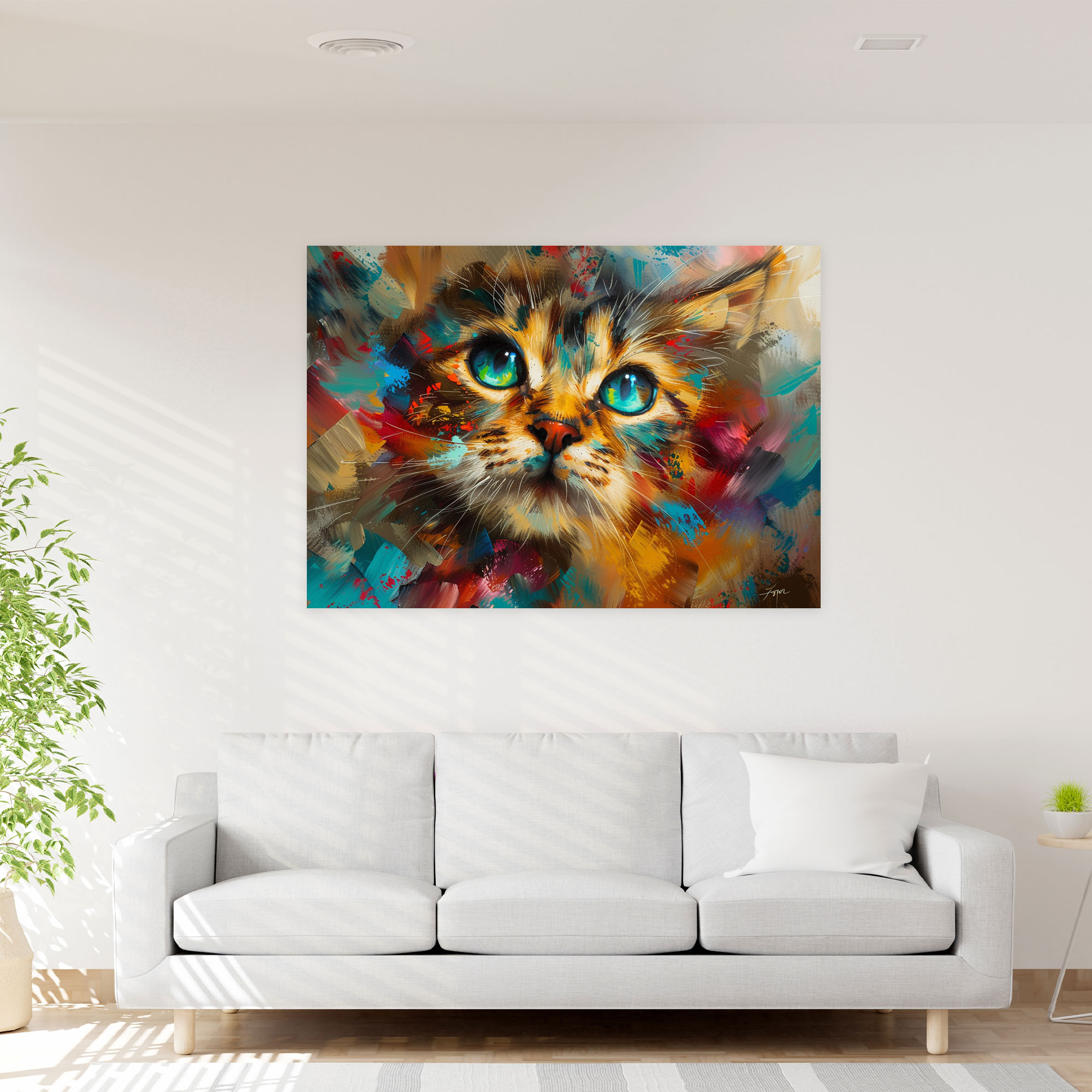 Leonid Afremov Cat Canvas Print - Leonid Afremov, Canvas Print, Canvas Wall Art, Canvas