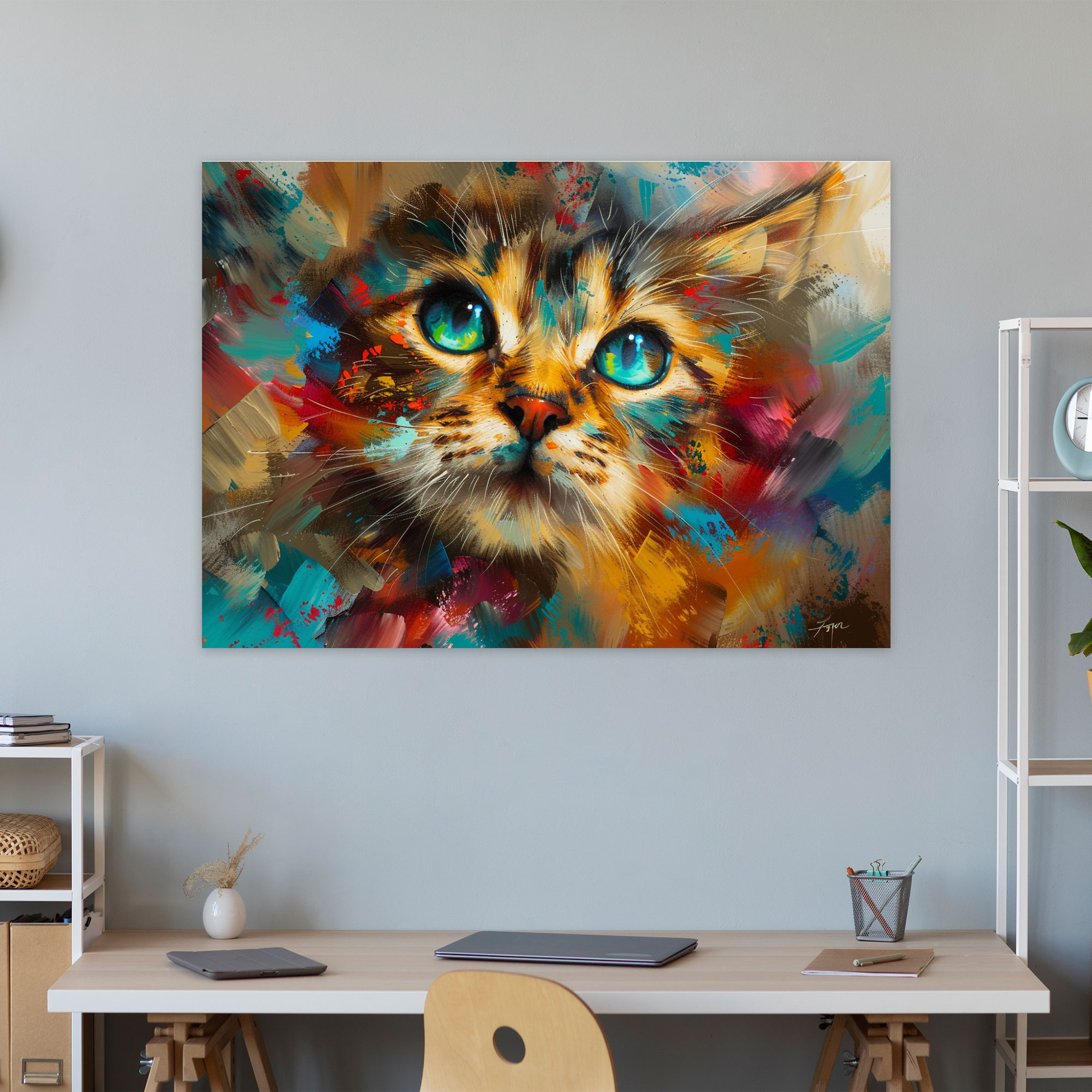Leonid Afremov Cat Canvas Print - Leonid Afremov, Canvas Print, Canvas Wall Art, Canvas