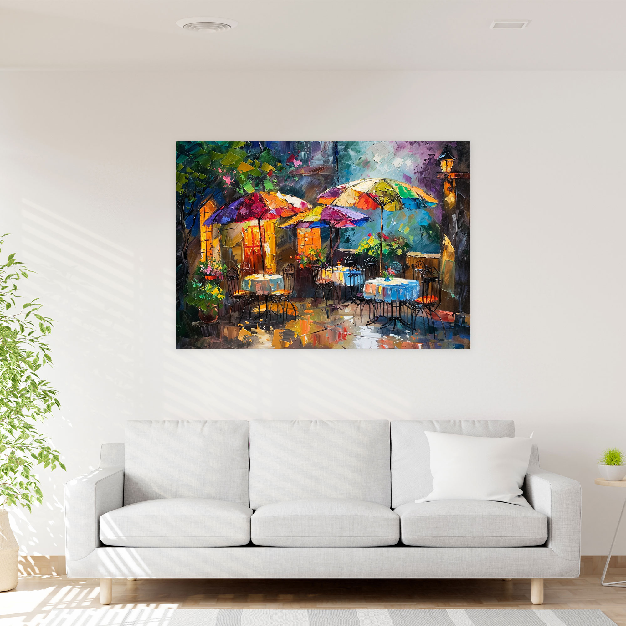 Leonid Afremov Cafe Canvas Print - Leonid Afremov, Home Decoration, Canvas Wall Art, Wall Art