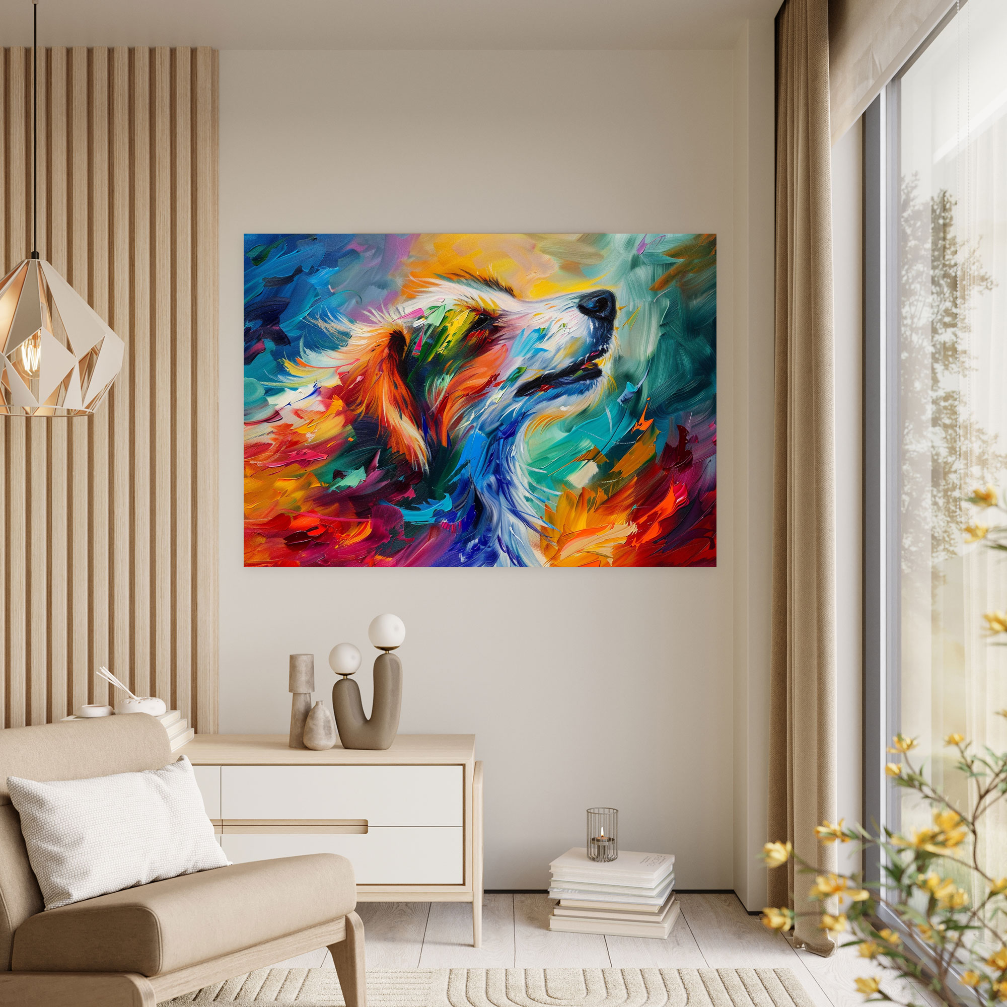 Leonid Afremov Dog Canvas Print - Leonid Afremov, Canvas, Wall Art, Canvas Wall Art