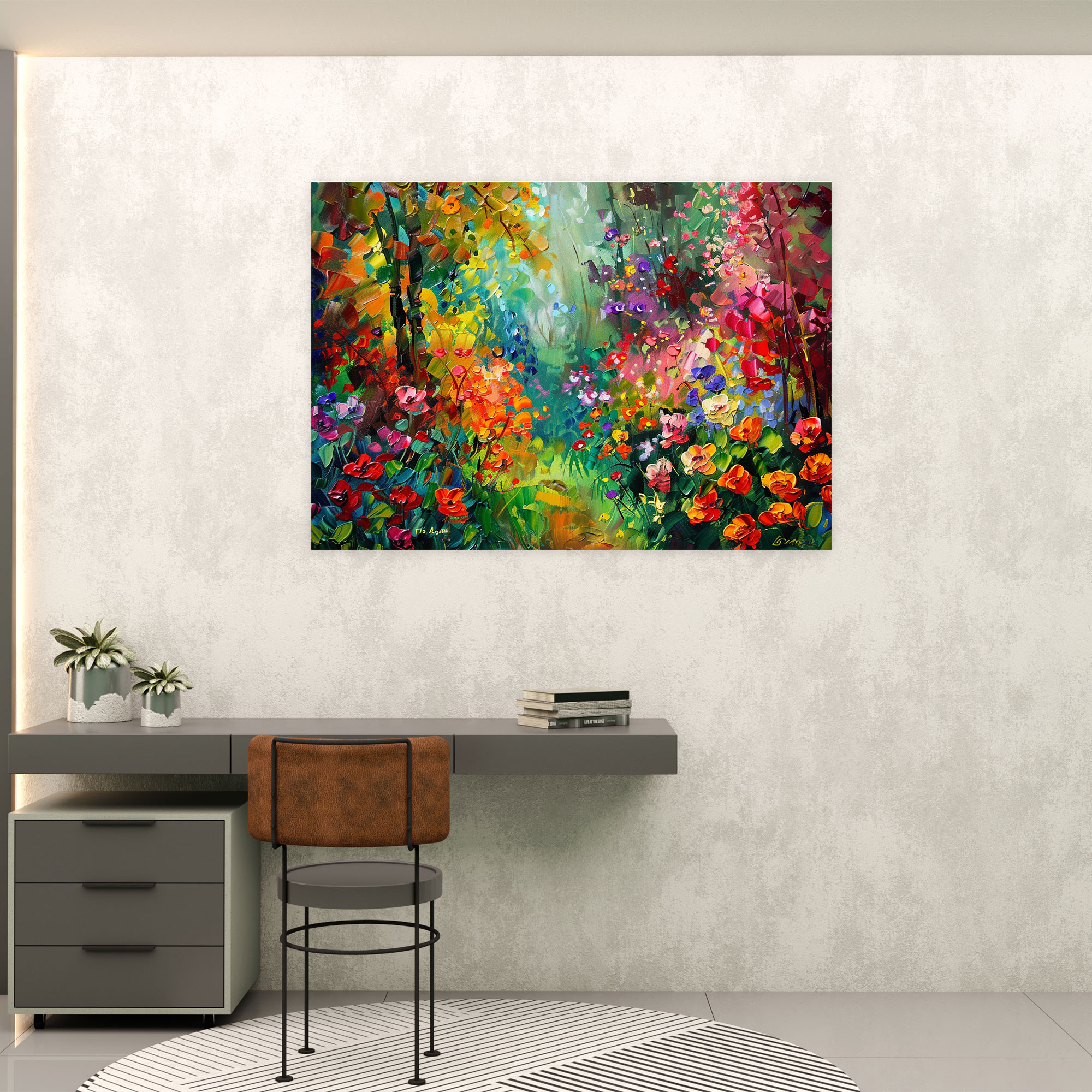 Leonid Afremov Bahçe Kanvas Tablo - Bahçe Duvar Dekorasyonu Sanat Eseri