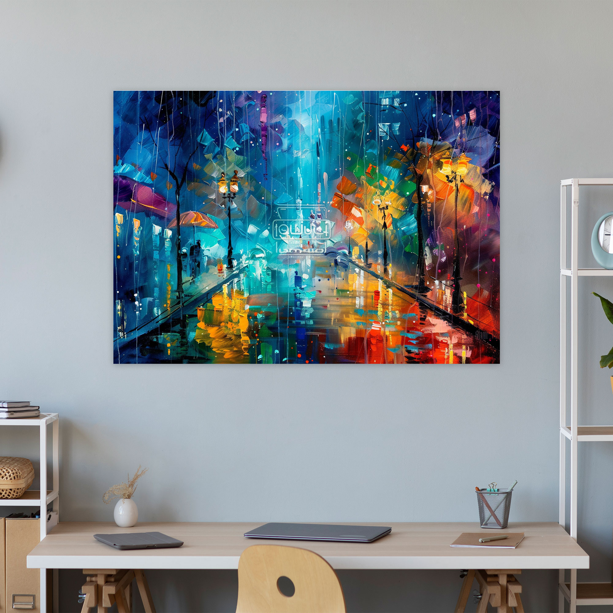 Leonid Afremov Colorful Cityscape Canvas Print - Leonid Afremov, Canvas Wall Art, Canvas Print, Leonid Afremov