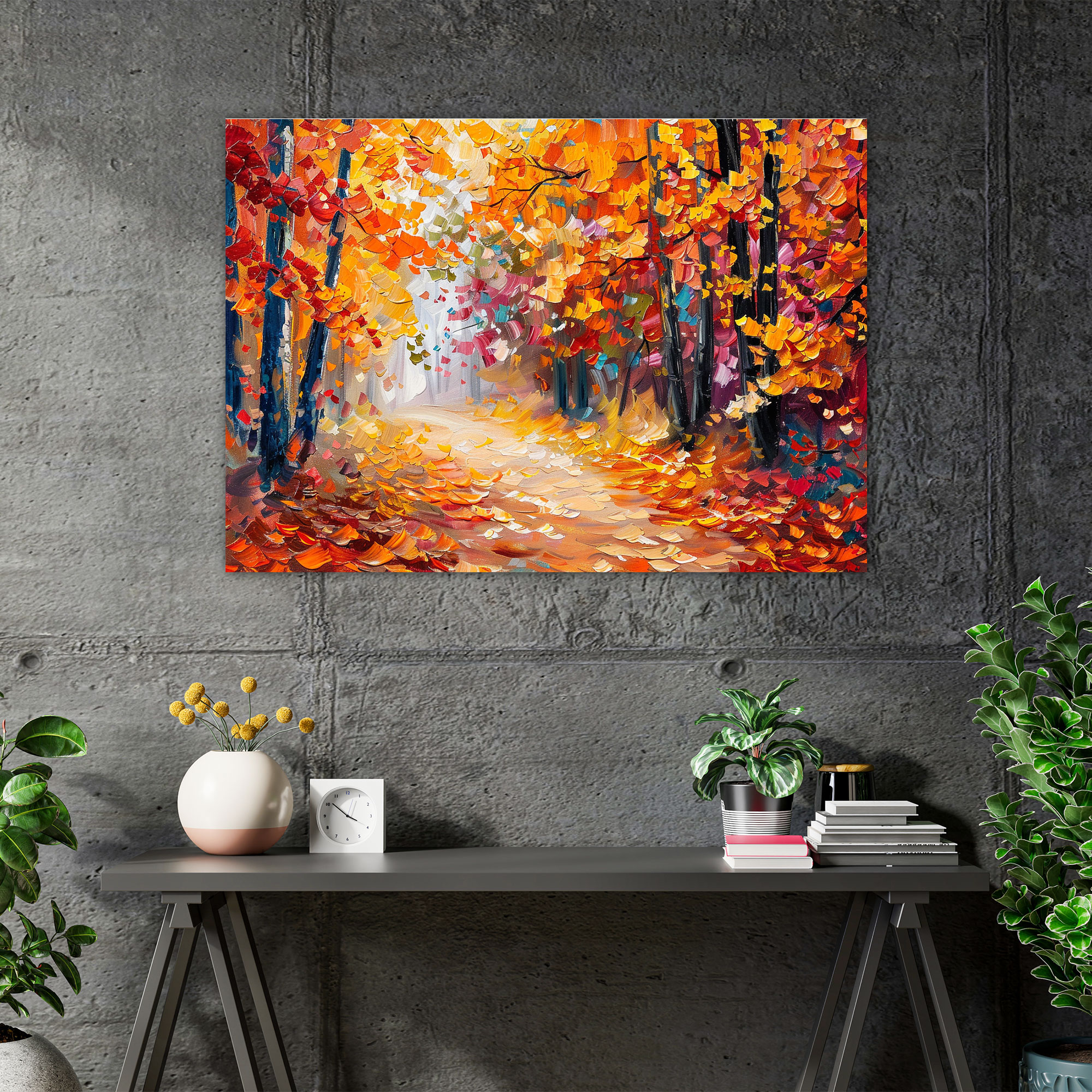 Leonid Afremov Autumn Forest Canvas Print - Leonid Afremov, Home Decoration, Wall Art, Leonid Afremov