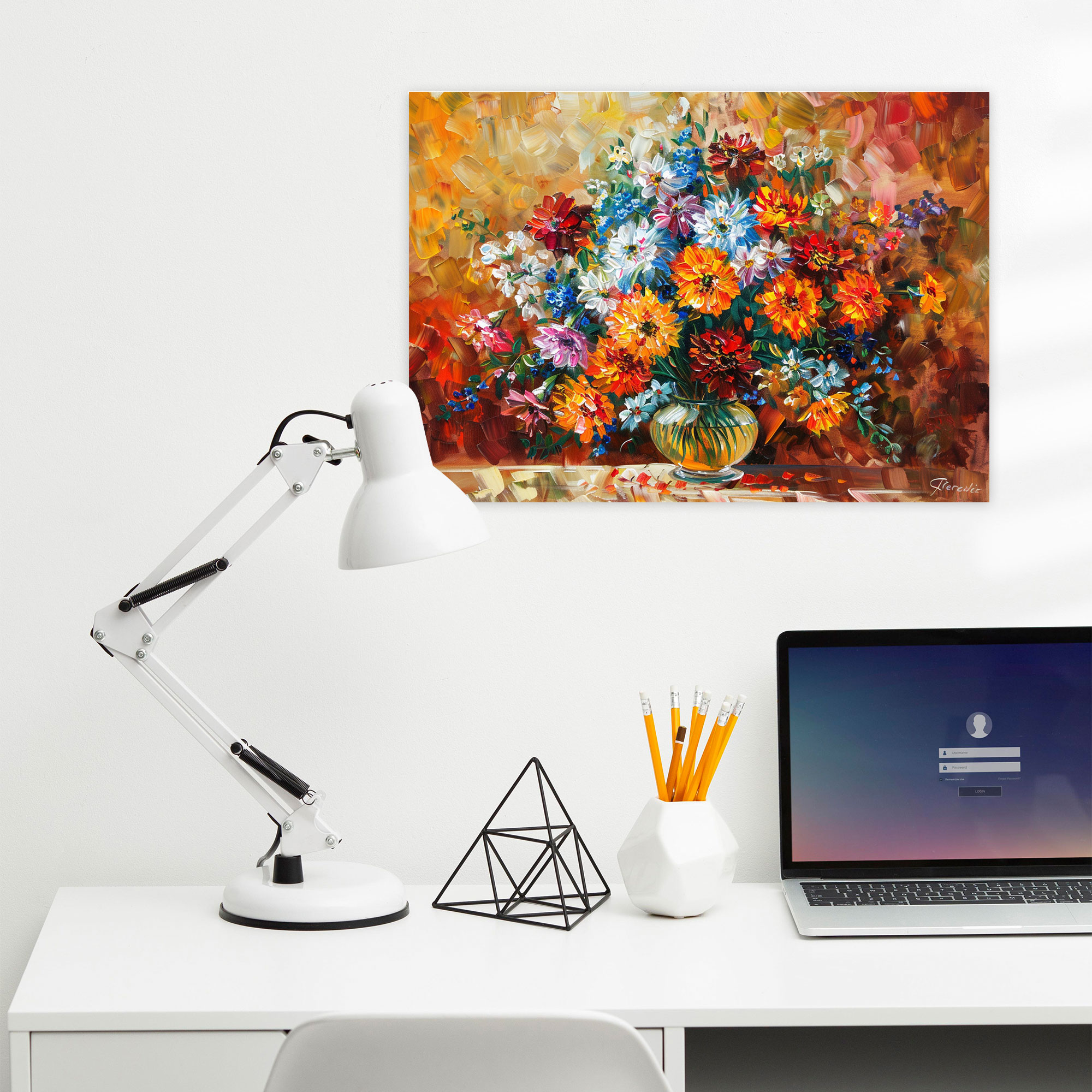 Leonid Afremov Floral Bouquet Canvas Print - Leonid Afremov, Canvas Wall Art, Leonid Afremov, Canvas