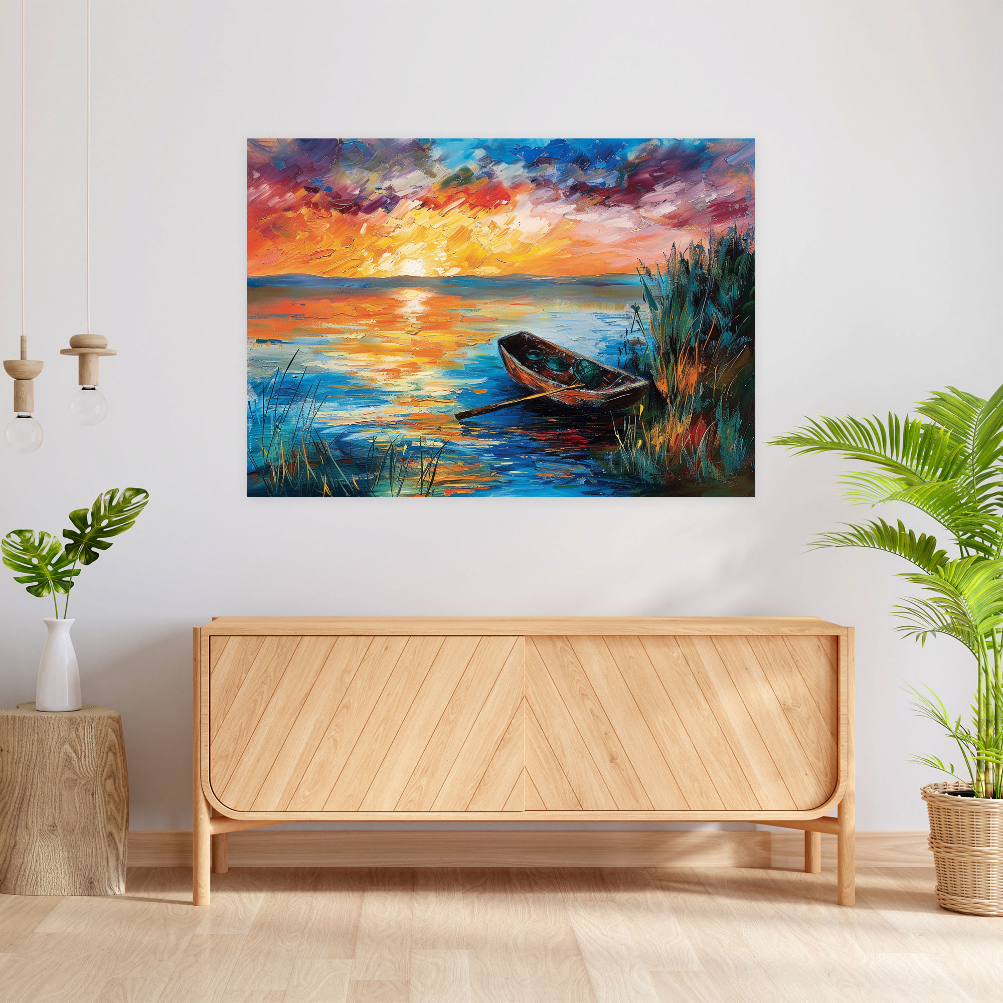 Leonid Afremov Lakeside Sunset Canvas Print - Leonid Afremov, Canvas Print, Canvas Wall Art, Leonid Afremov