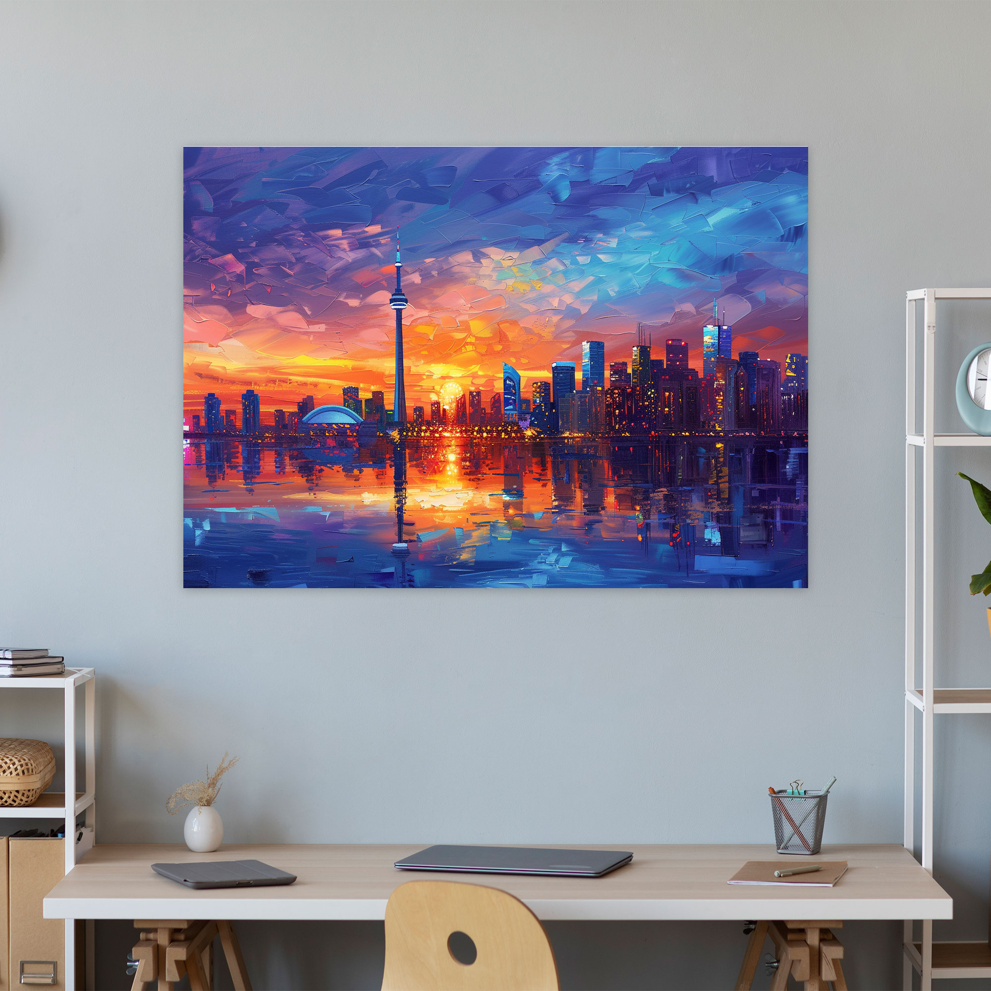 Leonid Afremov Şehir Manzaralı Kanvas Tablo - Duvar Dekorasyonu Kanvas Duvar Sanatı
