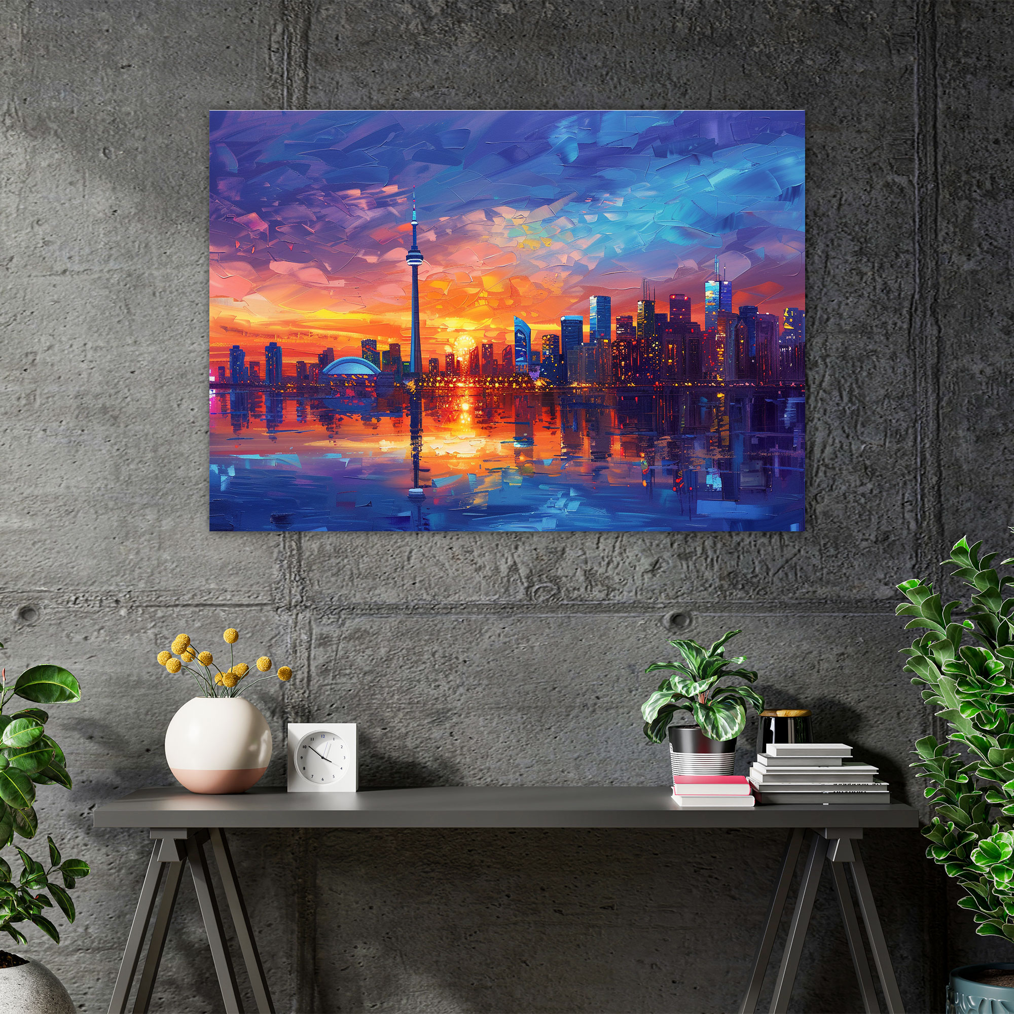 Leonid Afremov Şehir Manzaralı Kanvas Tablo - Duvar Dekorasyonu Kanvas Duvar Sanatı