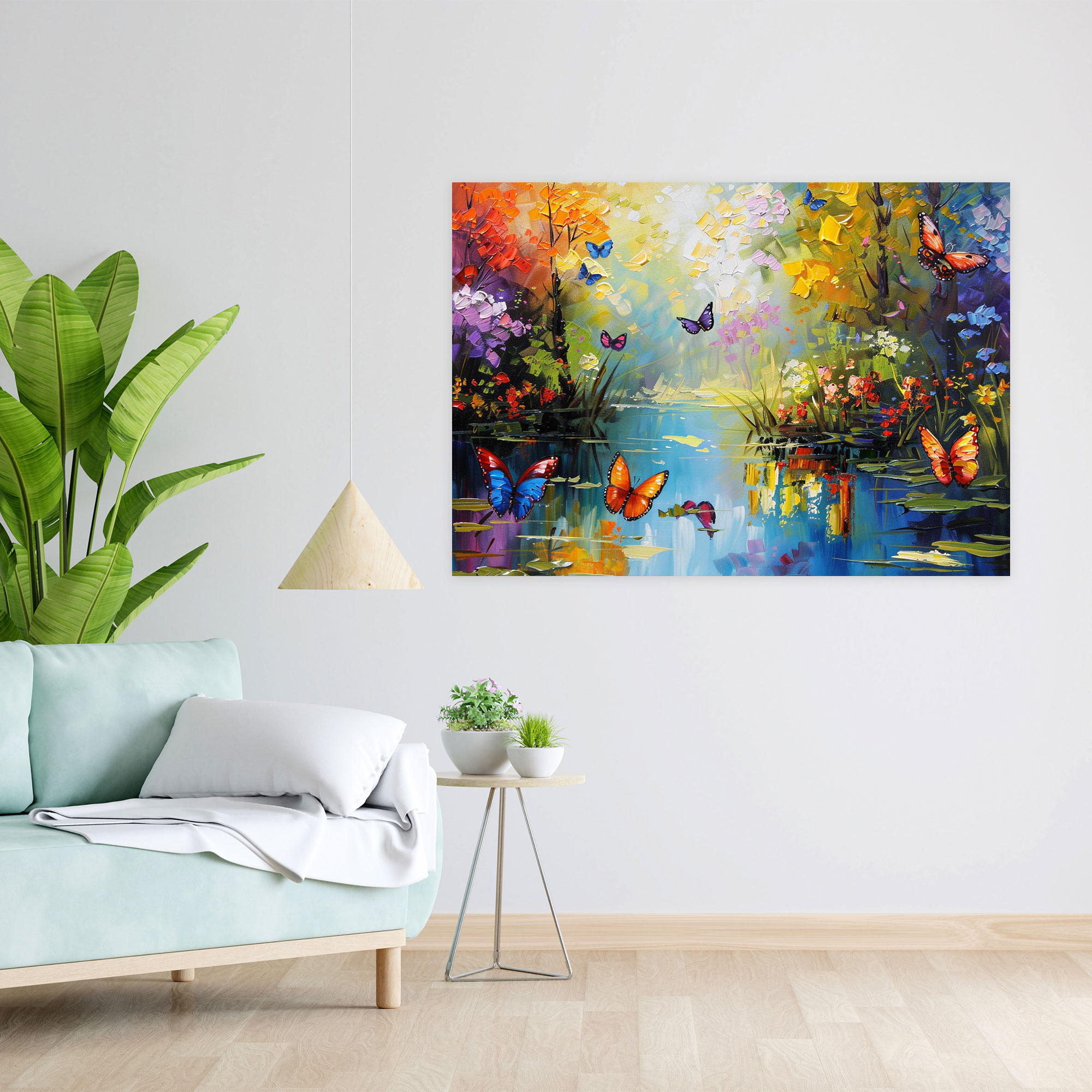 Leonid Afremov Garden Butterflies Canvas Print - Leonid Afremov, Home Decoration, Canvas Print, Leonid Afremov