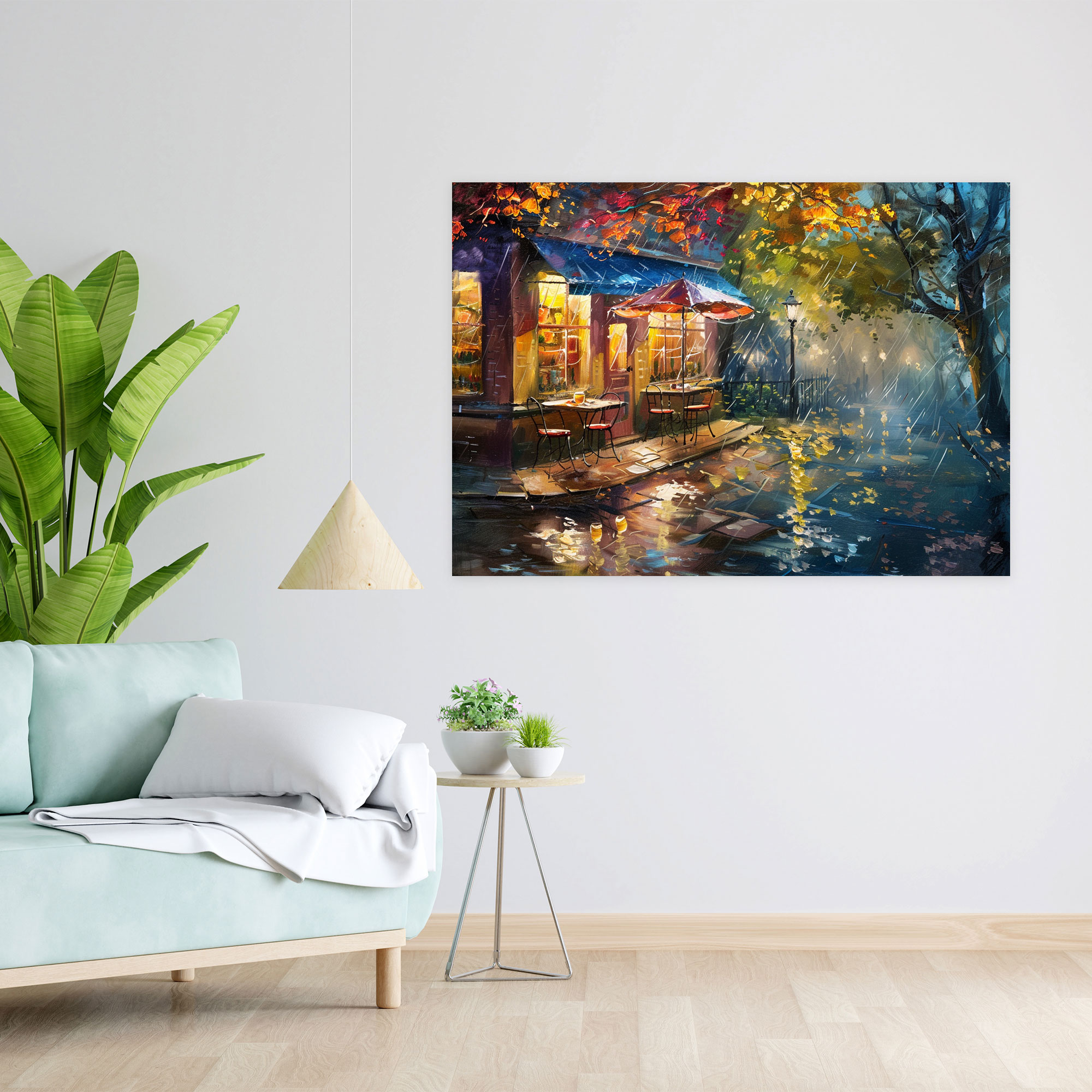 Leonid Afremov Cozy Cafe Canvas Print - Leonid Afremov, Wall Decoration, Canvas, Wall Art