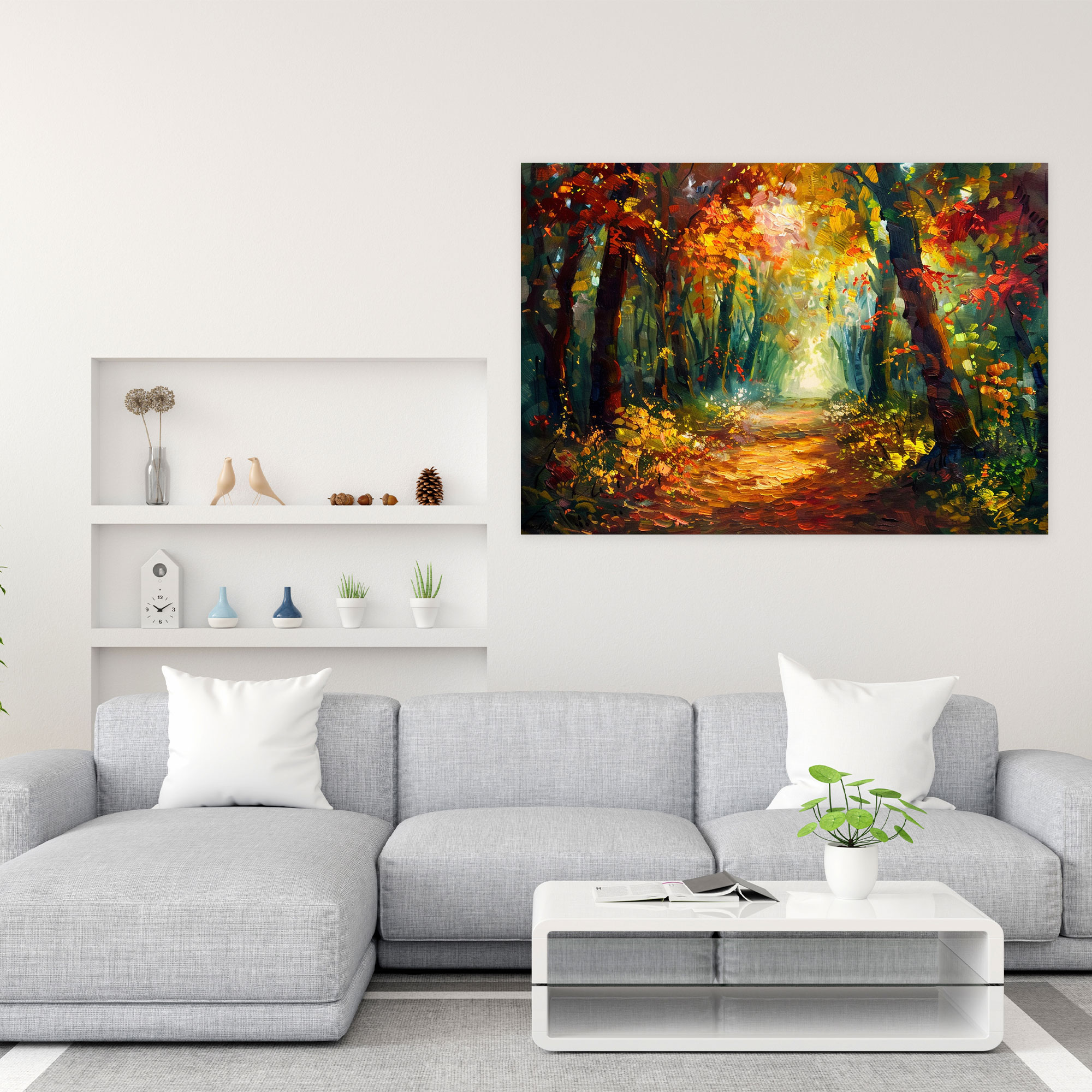 Leonid Afremov Enchanting Forest Pathway Canvas Print - Leonid Afremov, Wall Decoration, Wall Art, Leonid Afremov