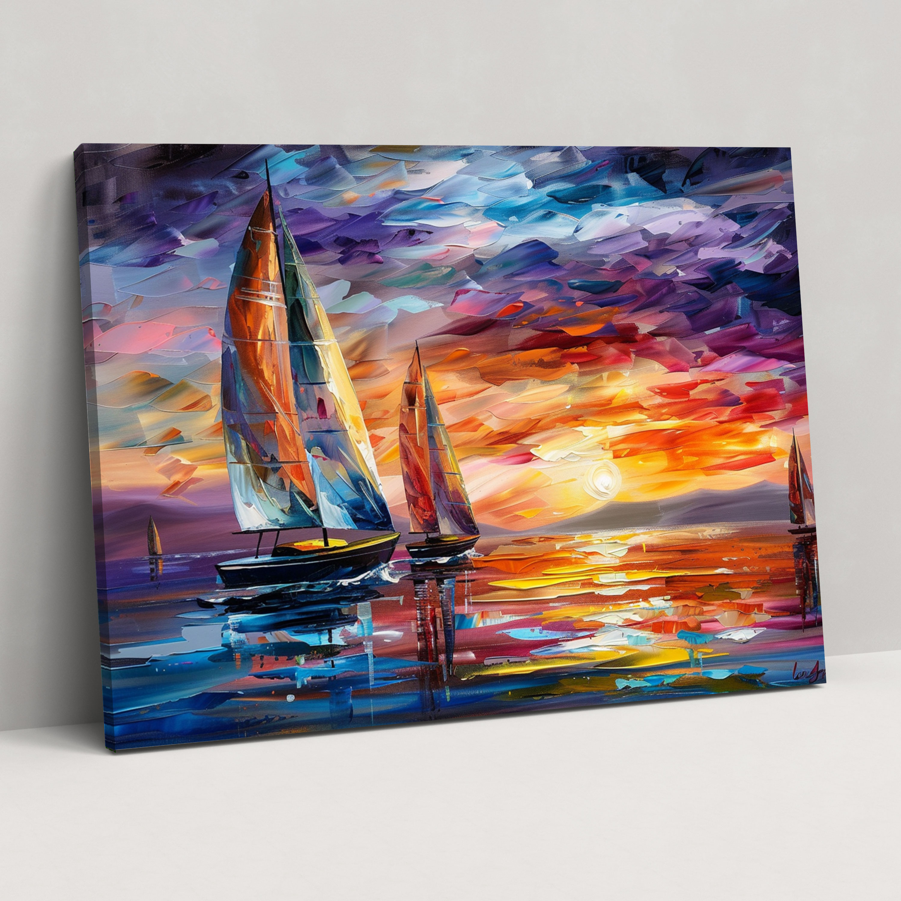 Leonid Afremov Dreamy Seascape Canvas Print - Leonid Afremov, Home Decoration, Canvas, Leonid Afremov