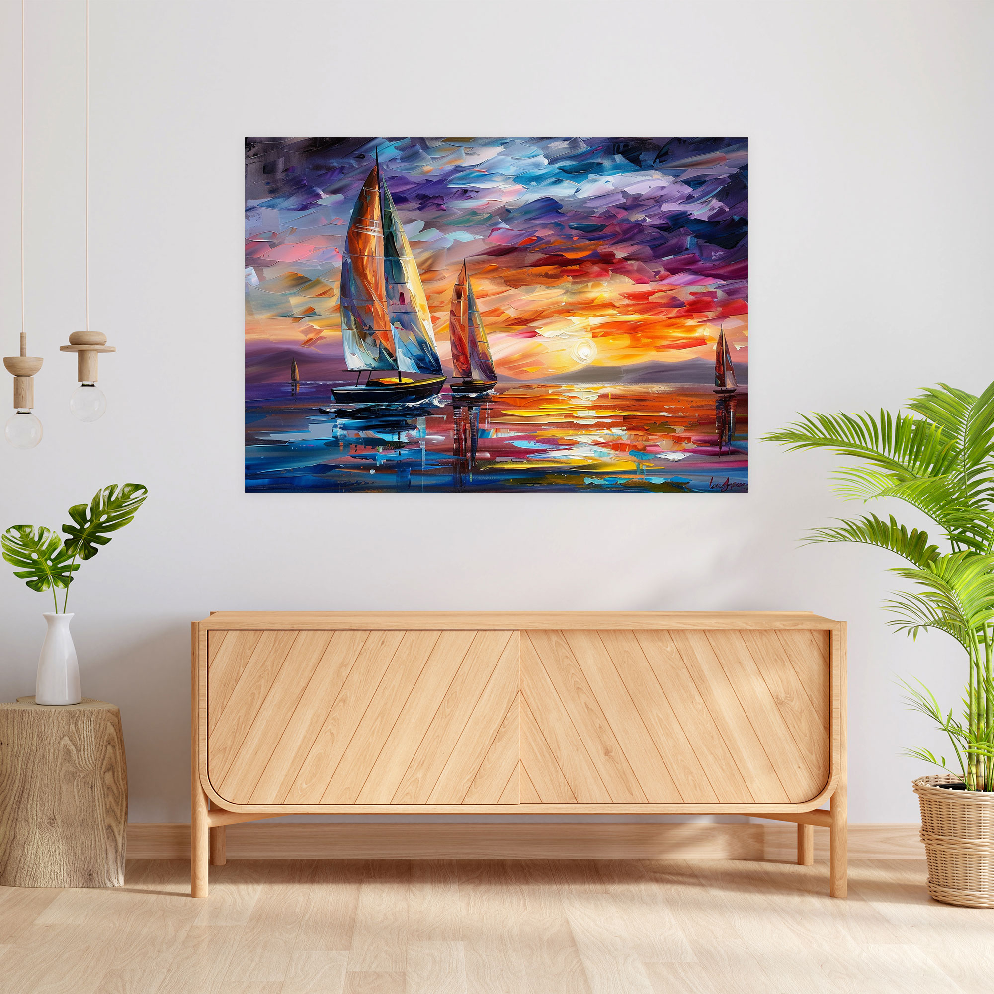 Leonid Afremov Dreamy Seascape Canvas Print - Leonid Afremov, Home Decoration, Canvas, Leonid Afremov