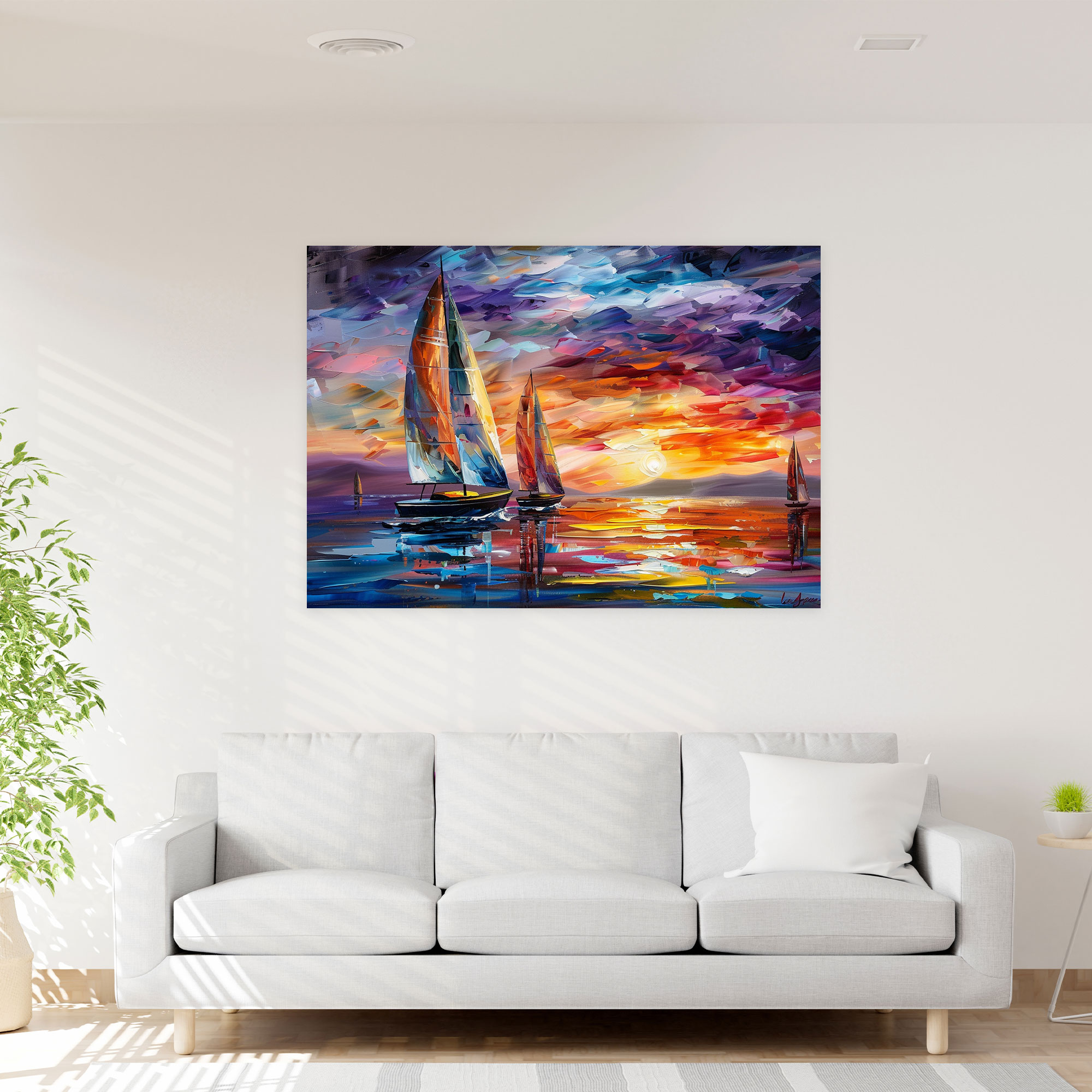 Leonid Afremov Dreamy Seascape Canvas Print - Leonid Afremov, Home Decoration, Canvas, Leonid Afremov