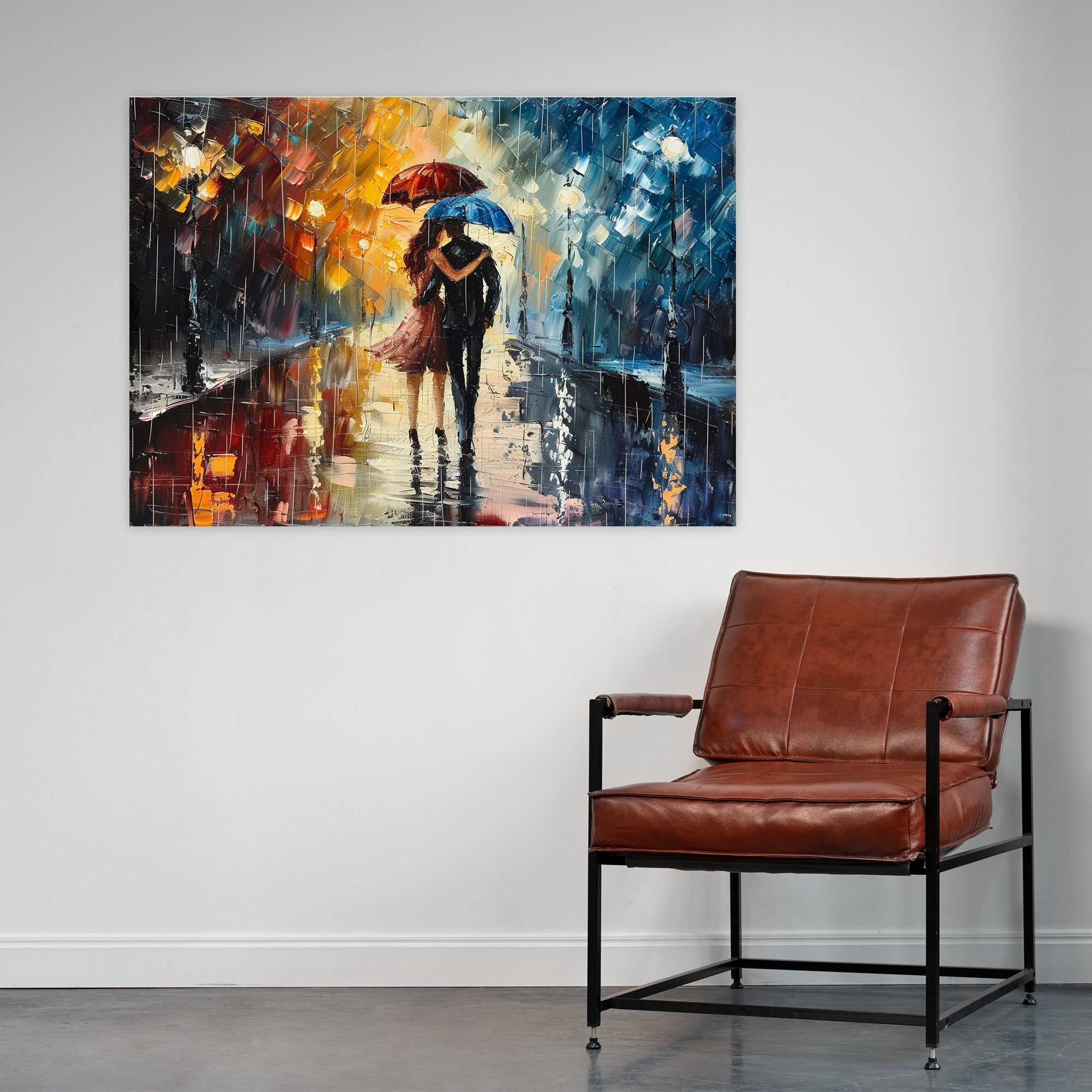 Romantic Couple In The Rain Wall Art - Leonid Afremov, Home Decoration, Wall Decoration, Canvas Wall Art
