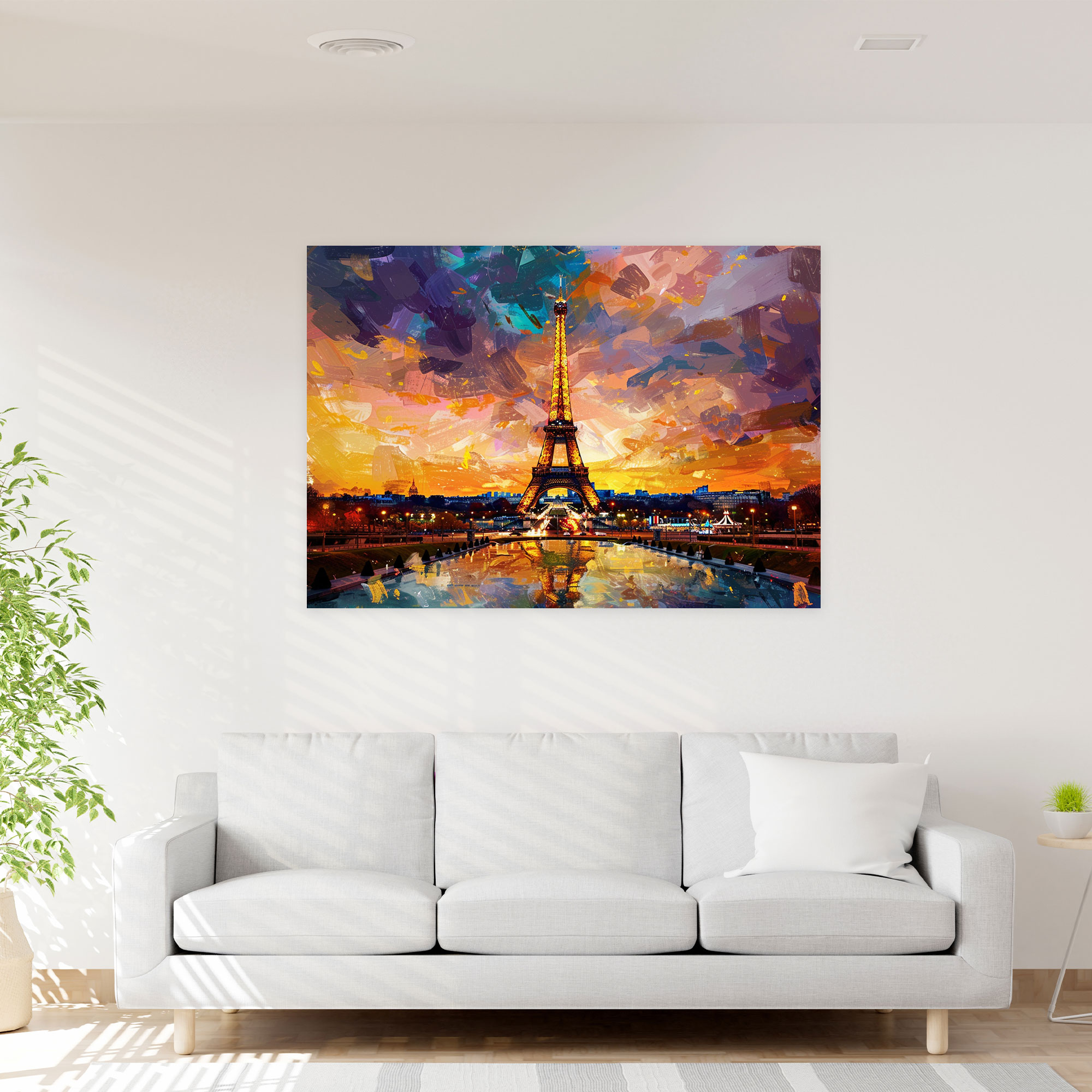 Eiffel Tower At Dusk Canvas Print - Leonid Afremov, Wall Art, Home Decoration, Canvas Wall Art