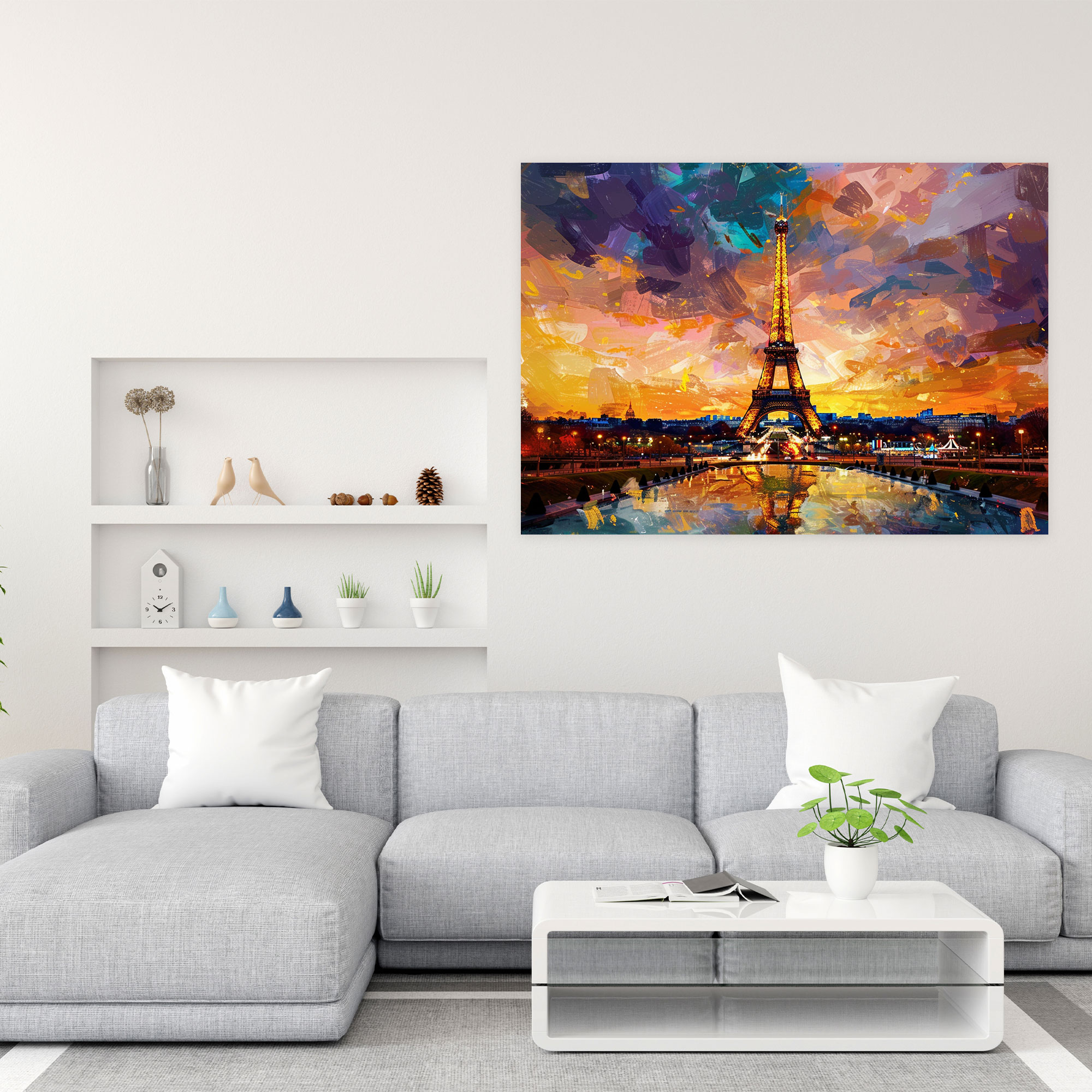 Eiffel Tower At Dusk Canvas Print - Leonid Afremov, Wall Art, Home Decoration, Canvas Wall Art
