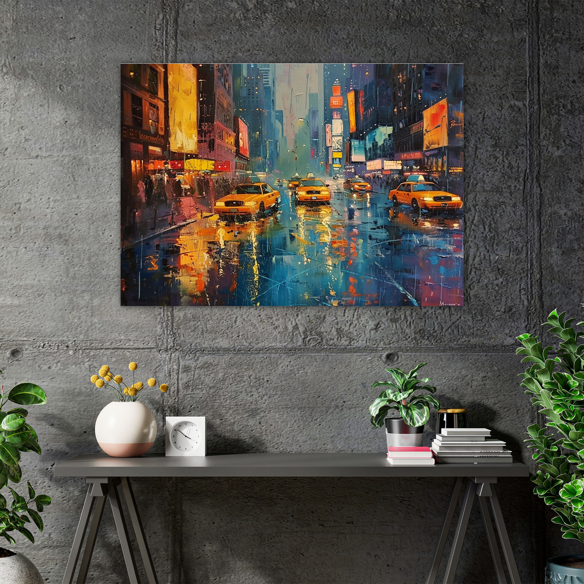 Cityscape Reflections Canvas Print - Leonid Afremov, Wall Art, Canvas Print, Home Decoration