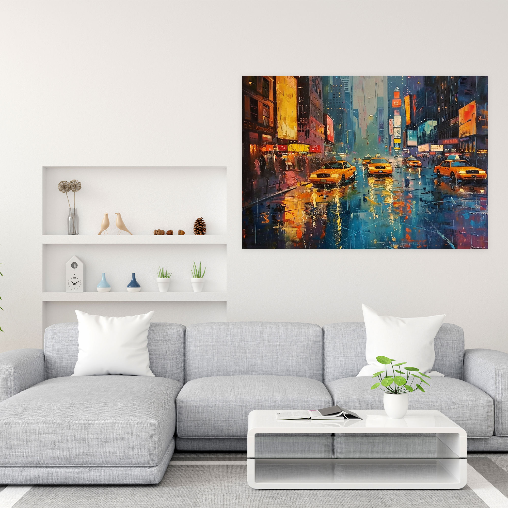Cityscape Reflections Canvas Print - Leonid Afremov, Wall Art, Canvas Print, Home Decoration