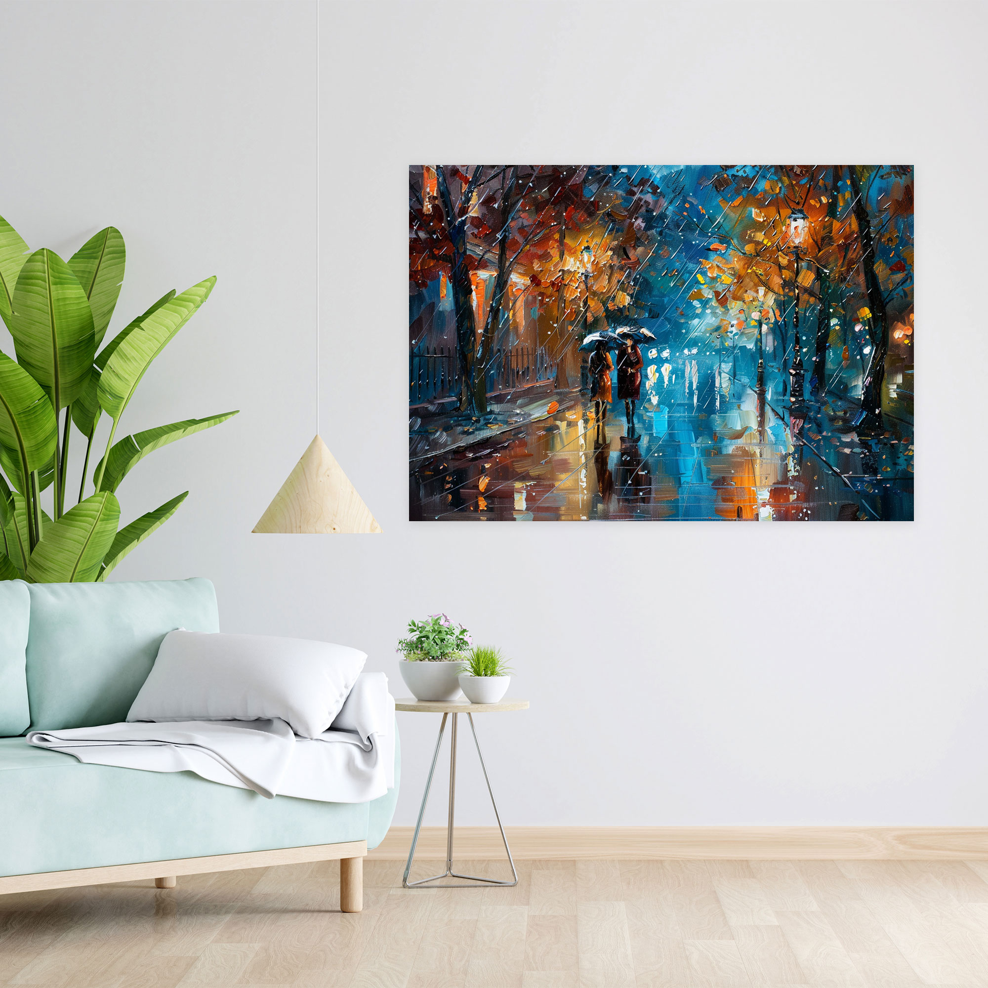 Leonid Afremov Canvas Print Rainy Night Wall Art - Leonid Afremov, Wall Decoration, Home Decoration, Canvas