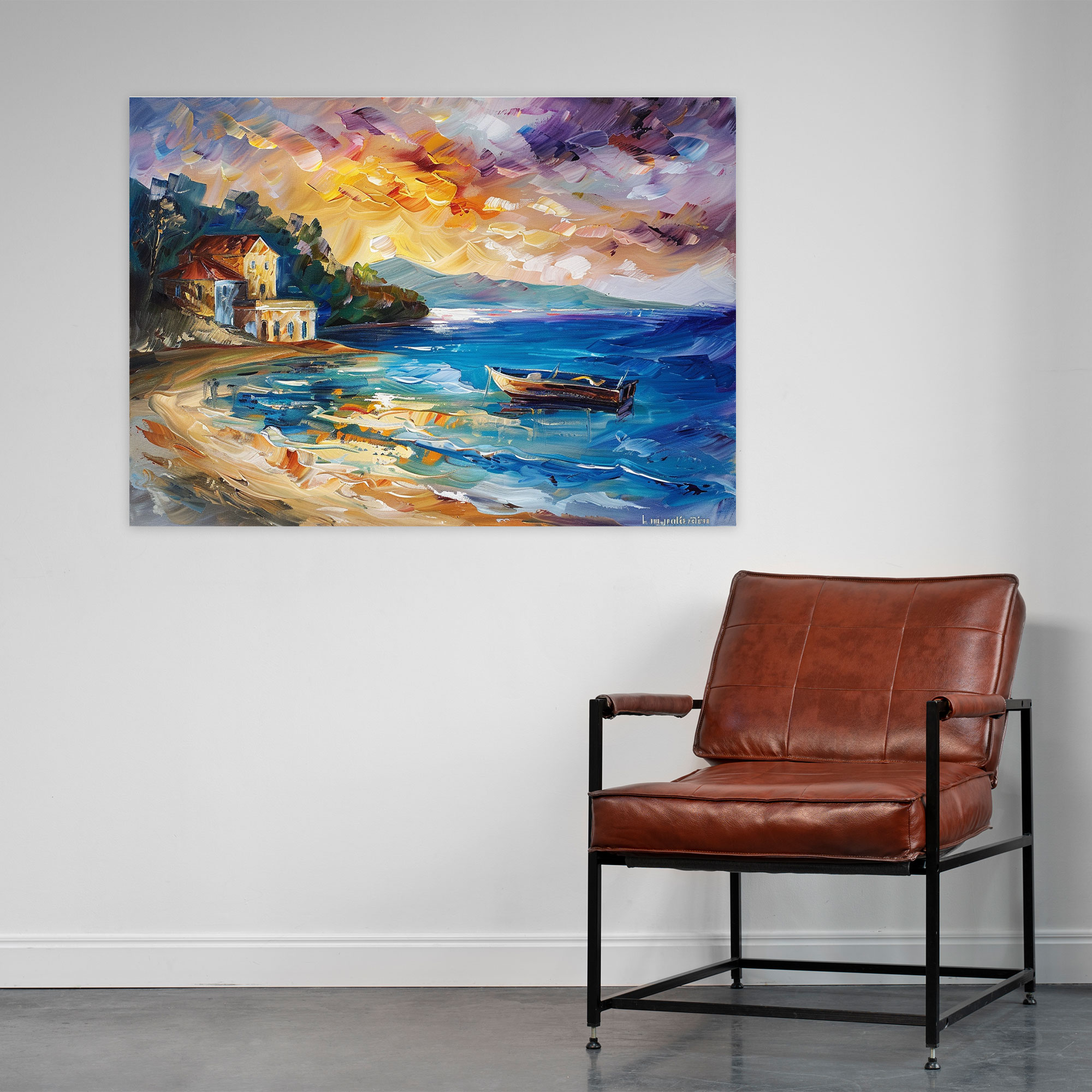 Leonid Afremov Canvas Print Dreamy Seascape Wall Art - Leonid Afremov, Wall Decoration, Leonid Afremov, Wall Art