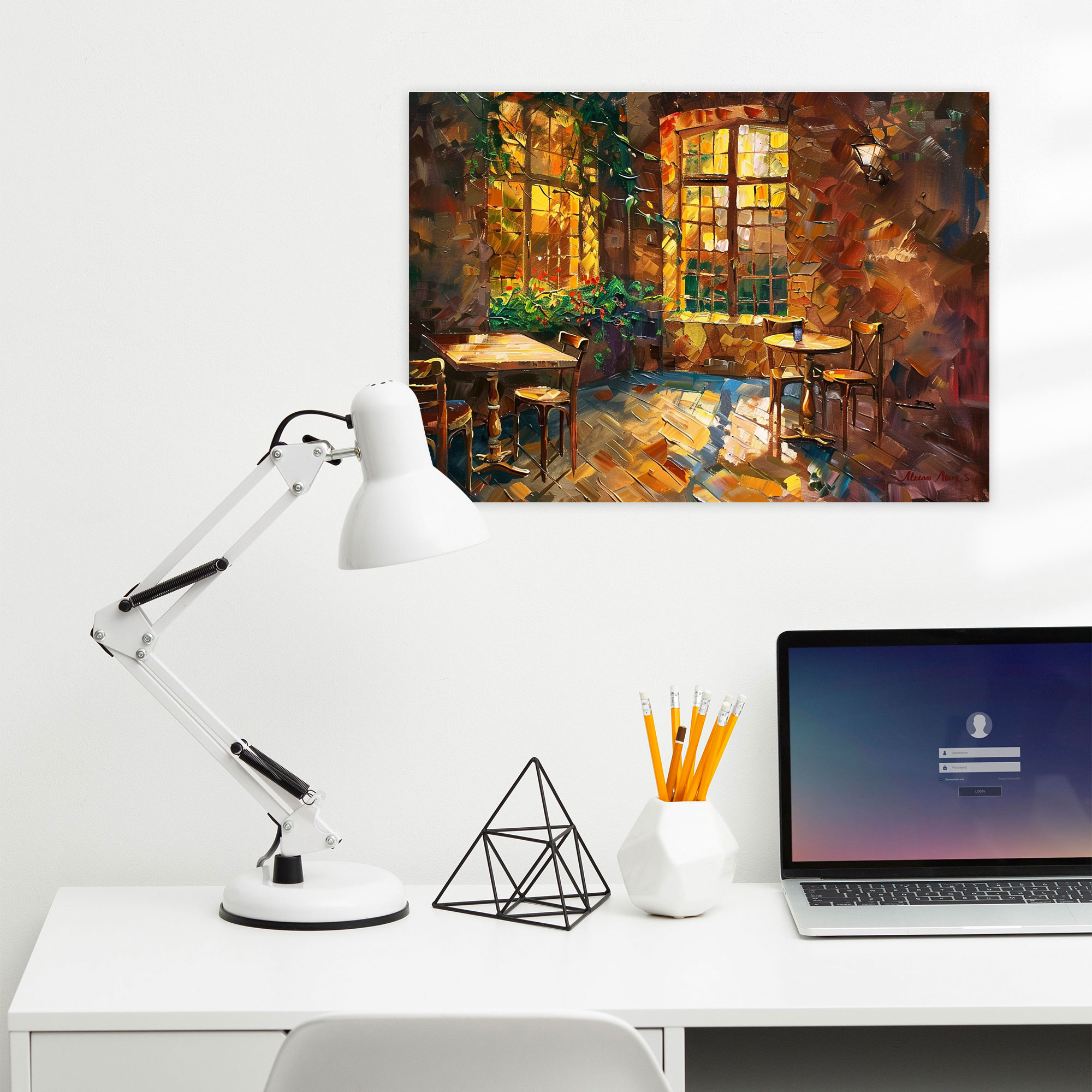 Leonid Afremov Canvas Print Cozy Cafe Wall Art - Leonid Afremov, Canvas, Home Decoration, Leonid Afremov