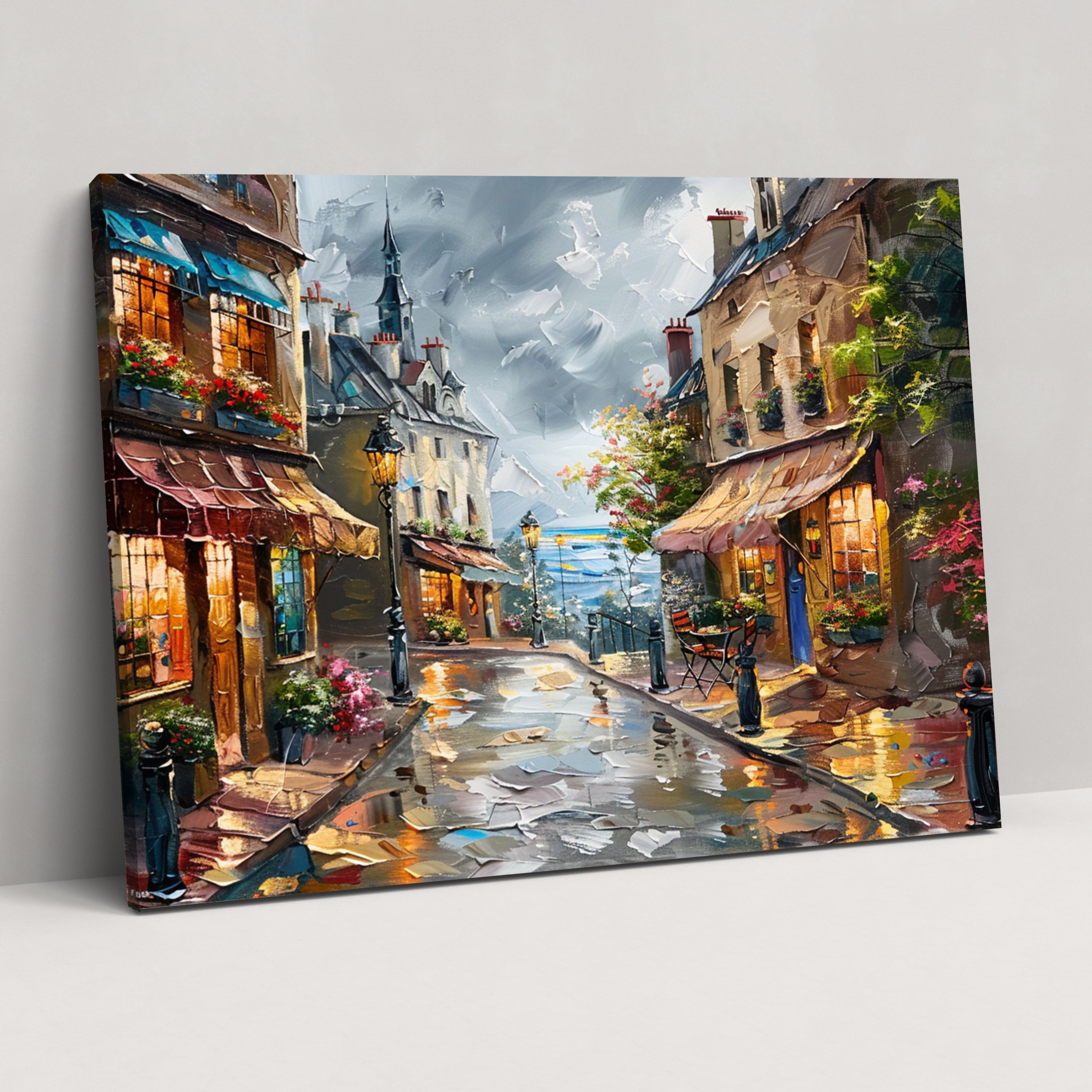 European Street Canvas Print - Leonid Afremov, Canvas Print, Wall Art, Wall Decoration