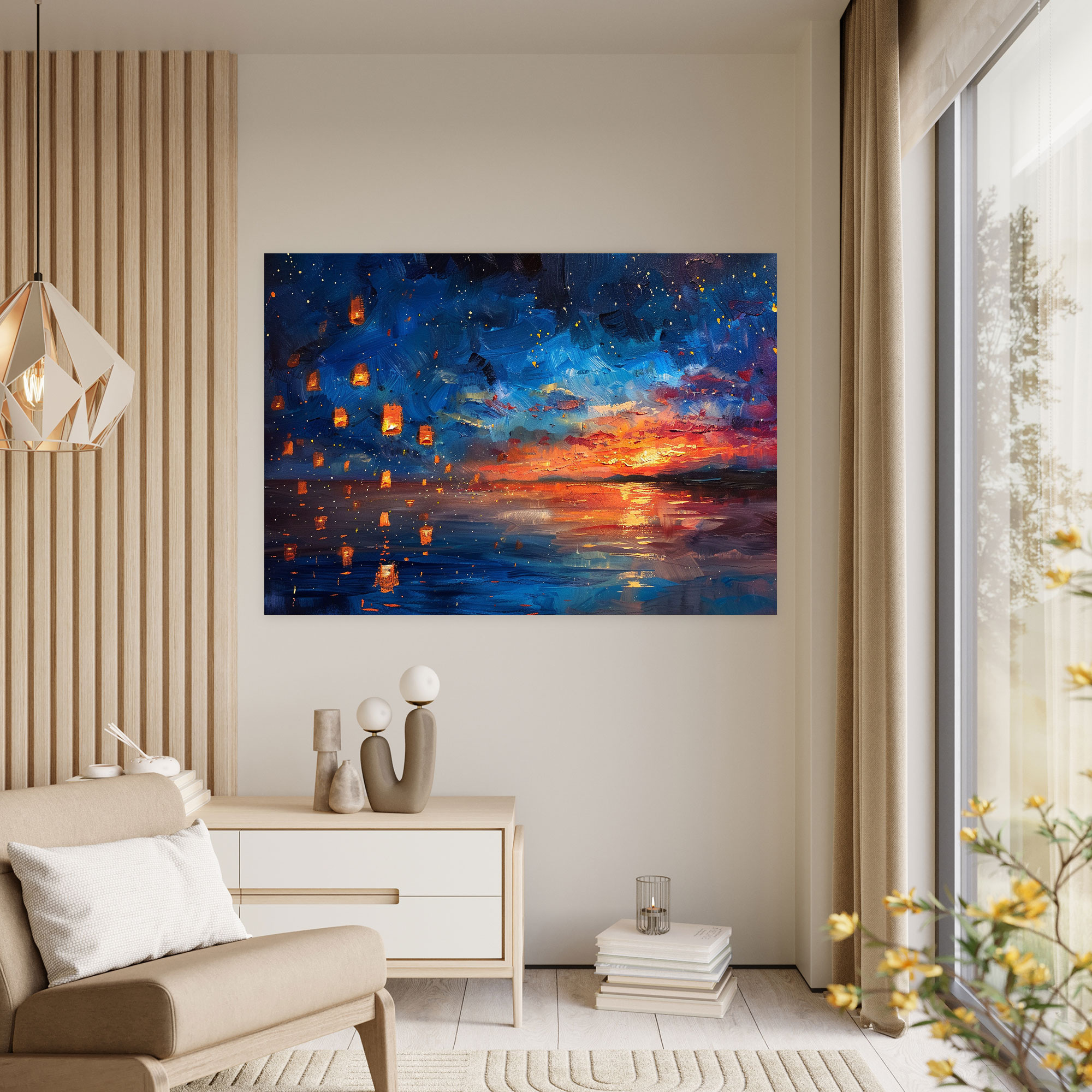 Floating Lanterns Canvas Print - Leonid Afremov, Canvas Print, Home Decoration, Canvas Wall Art