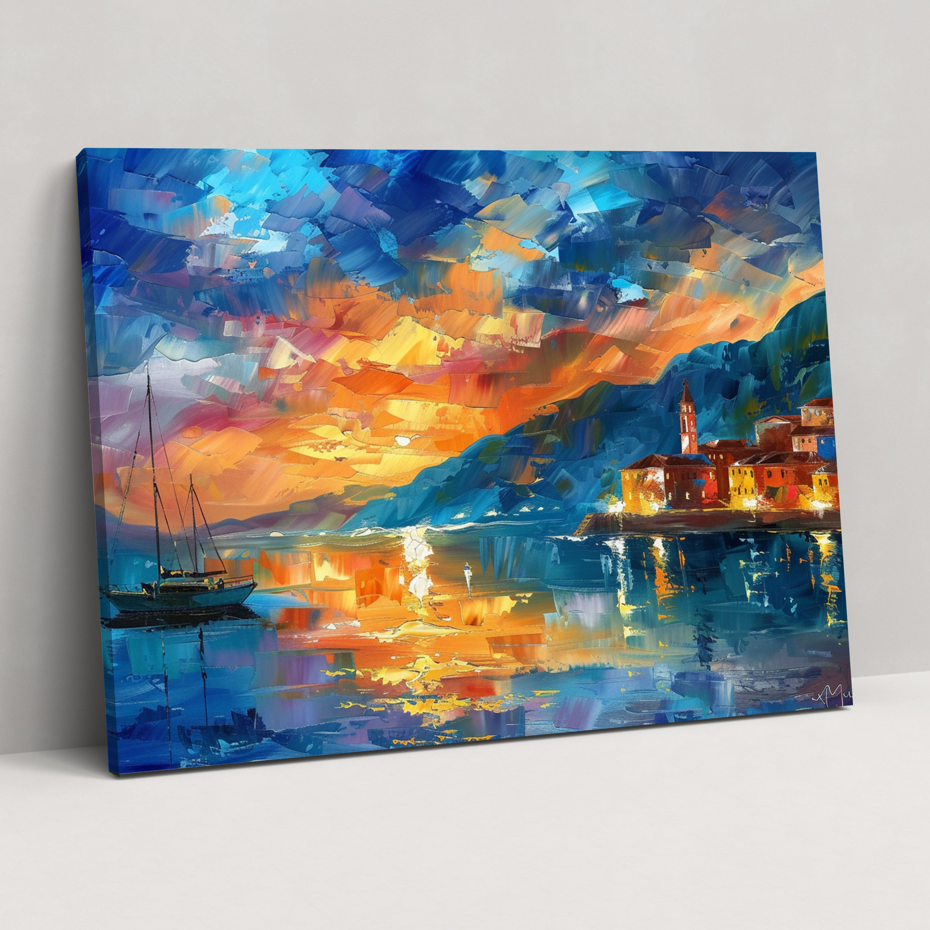 Waterfront Sunset Leonid Afremov Wall Decoration - Leonid Afremov, Home Decoration, Canvas Wall Art, Wall Art